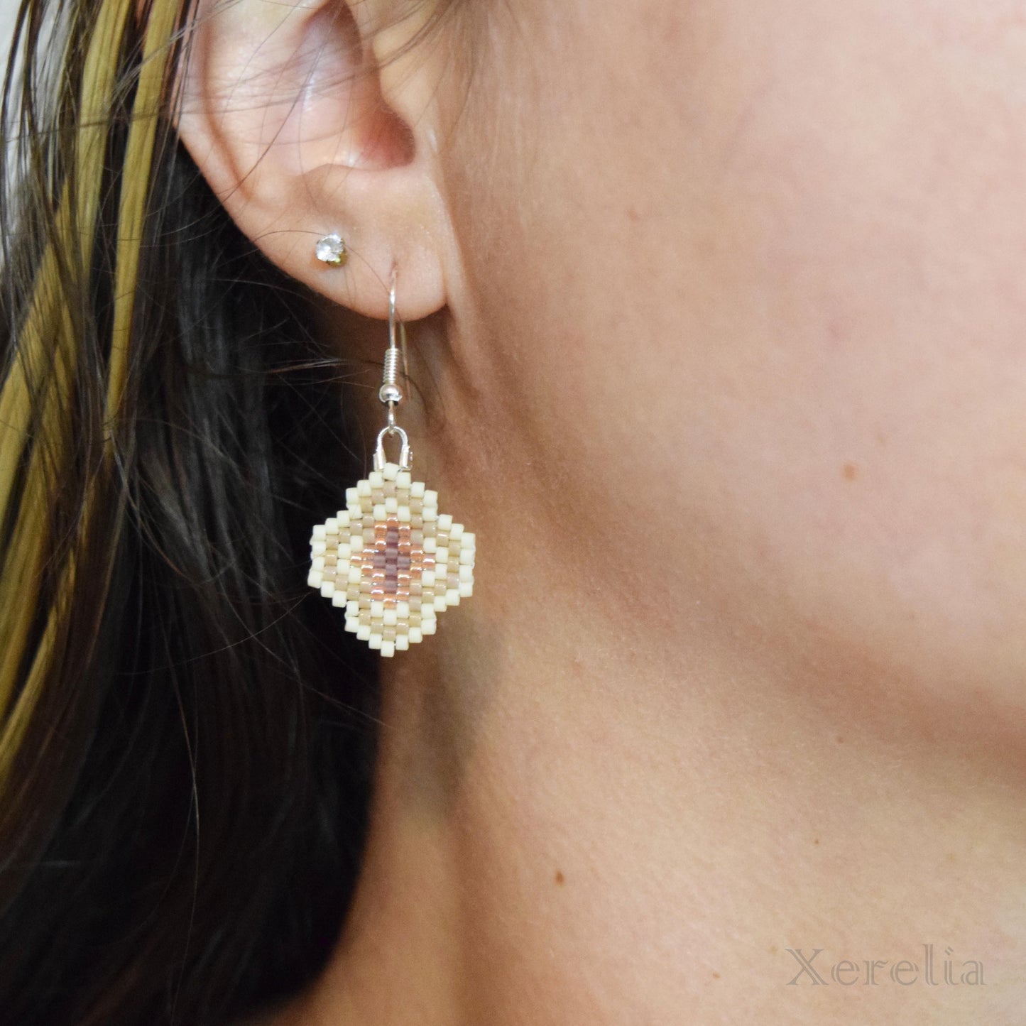 Beige Arabesque Earrings