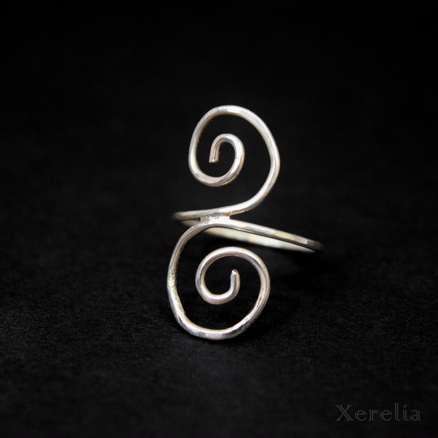 Large Silver Swirl Ring
