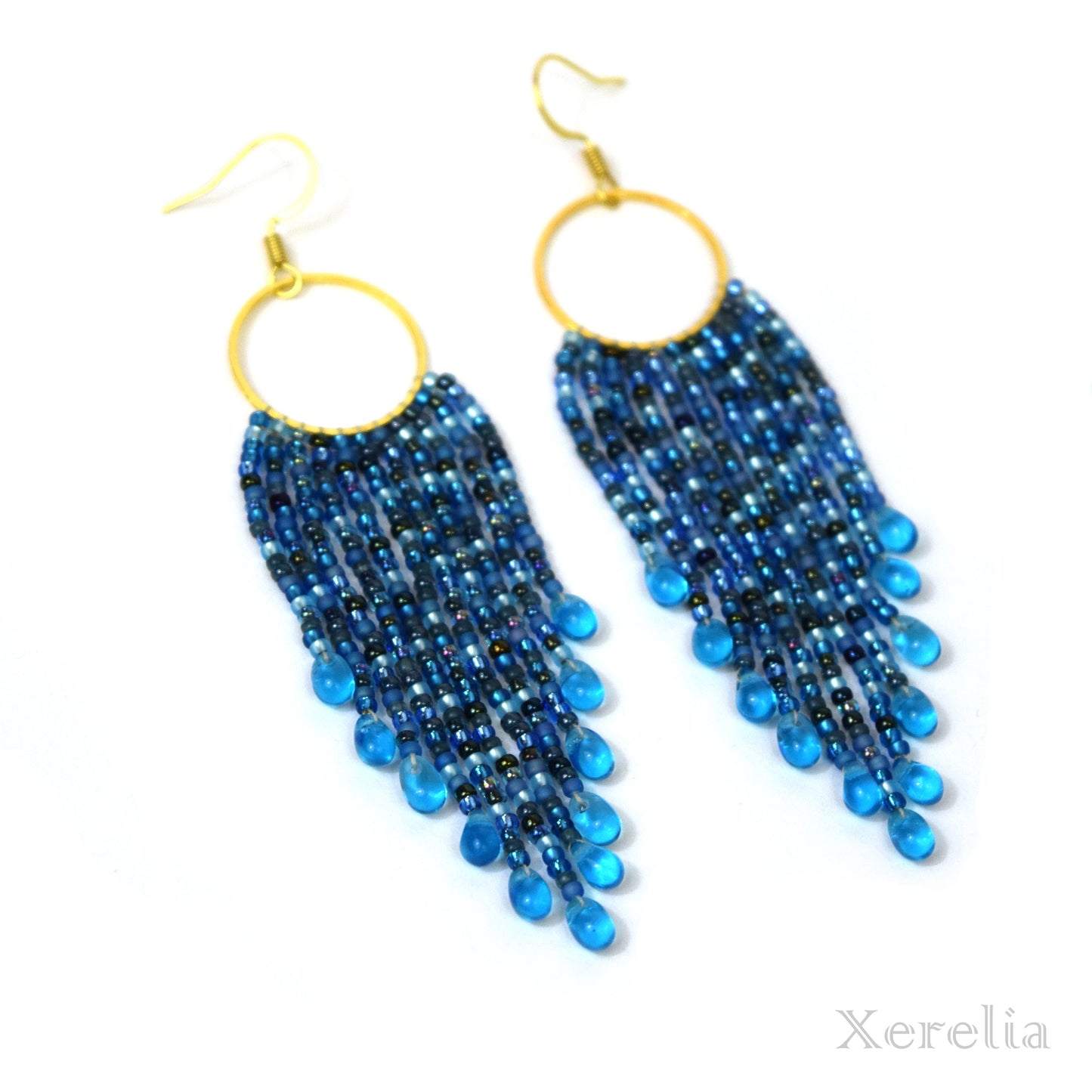 Deep Blue Sea Fringe Earrings