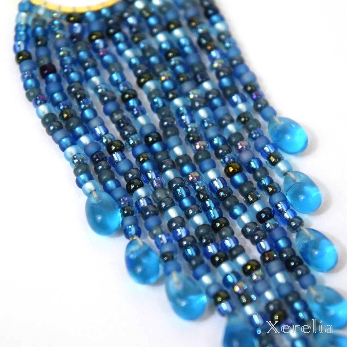 Deep Blue Sea Fringe Earrings