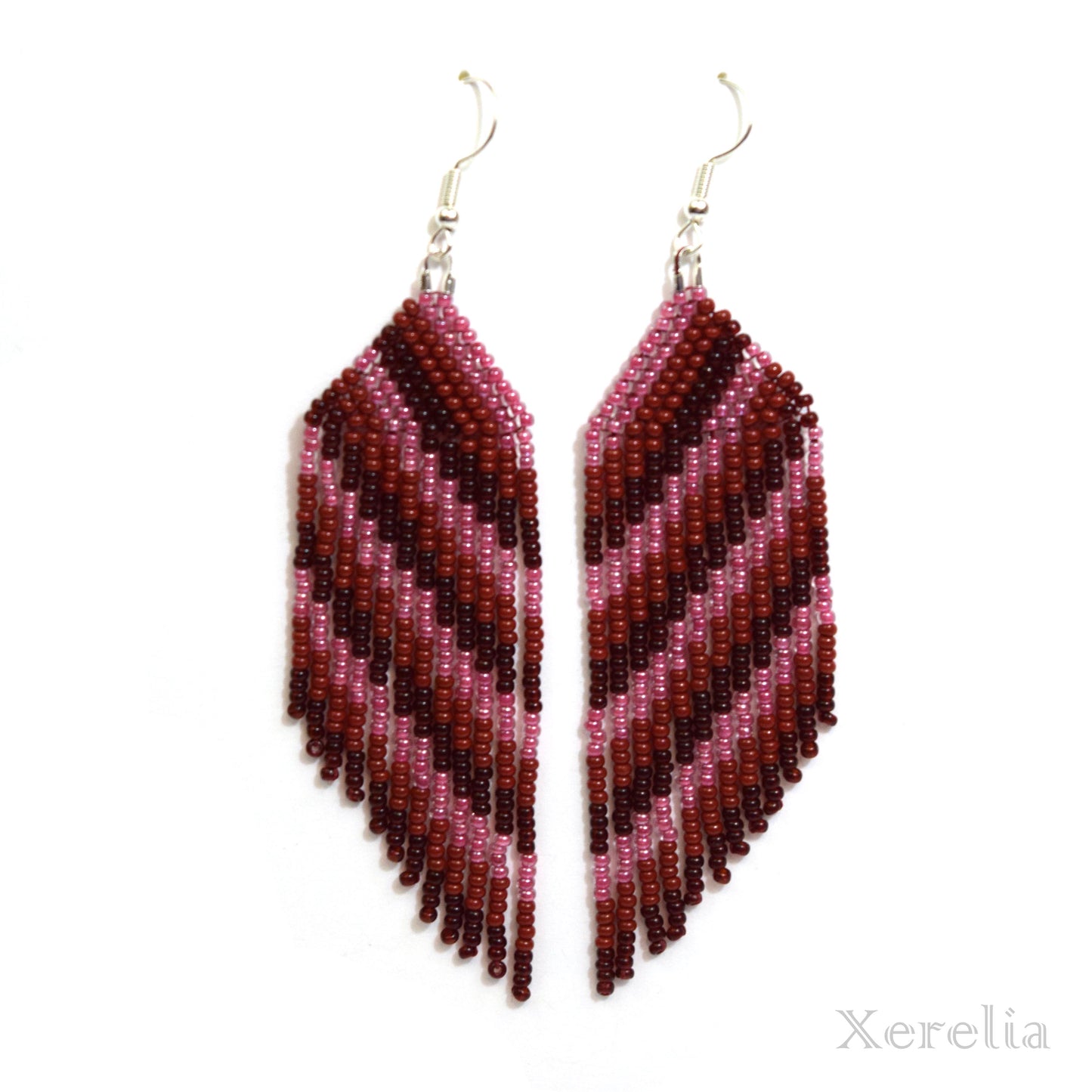 Valentine Stripe Fringe Earrings