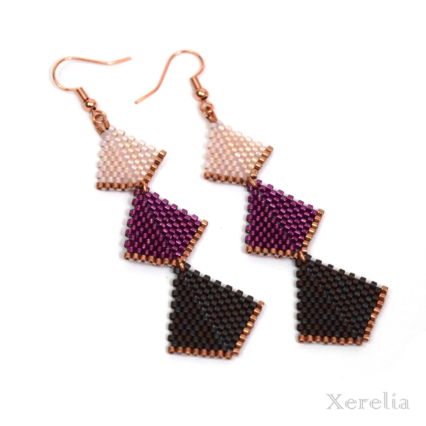 Purple Arrow Tip Earrings