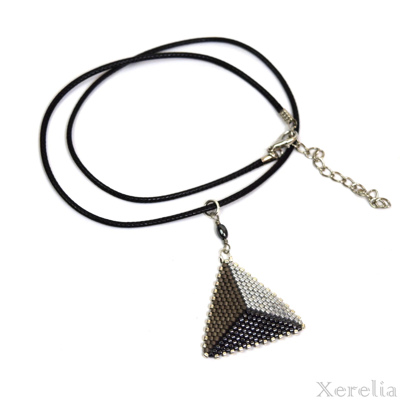 Gunmetal Triangle Necklace