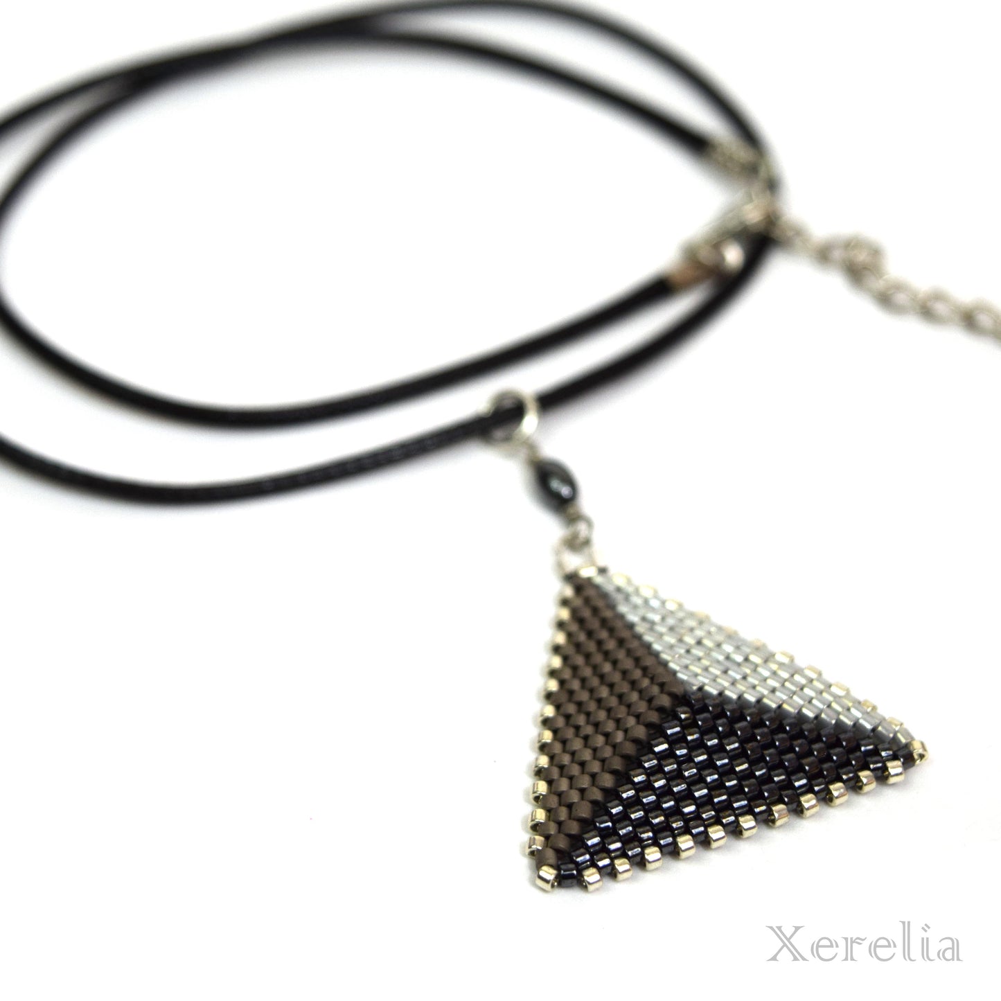 Gunmetal Triangle Necklace