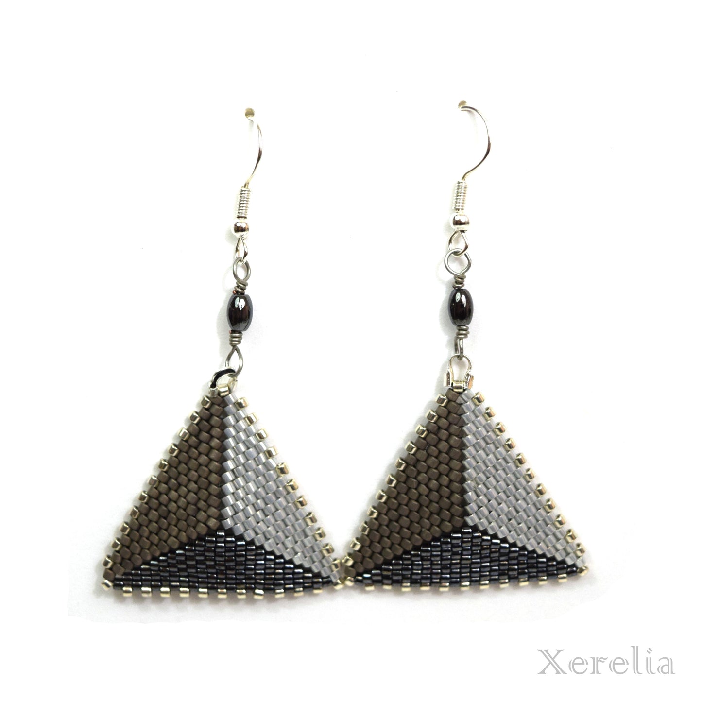 Gunmetal Triangle Earrings