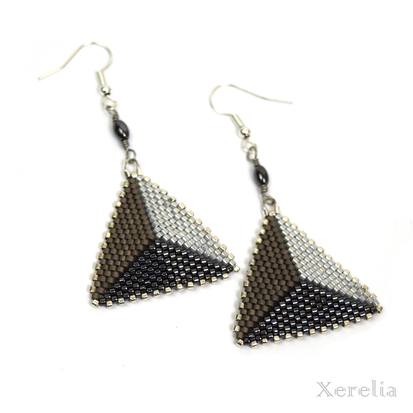 Gunmetal Triangle Earrings