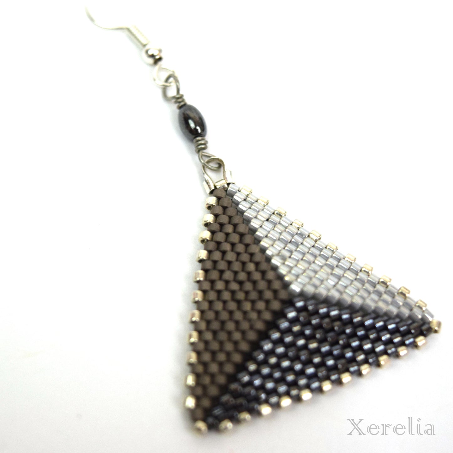 Gunmetal Triangle Earrings