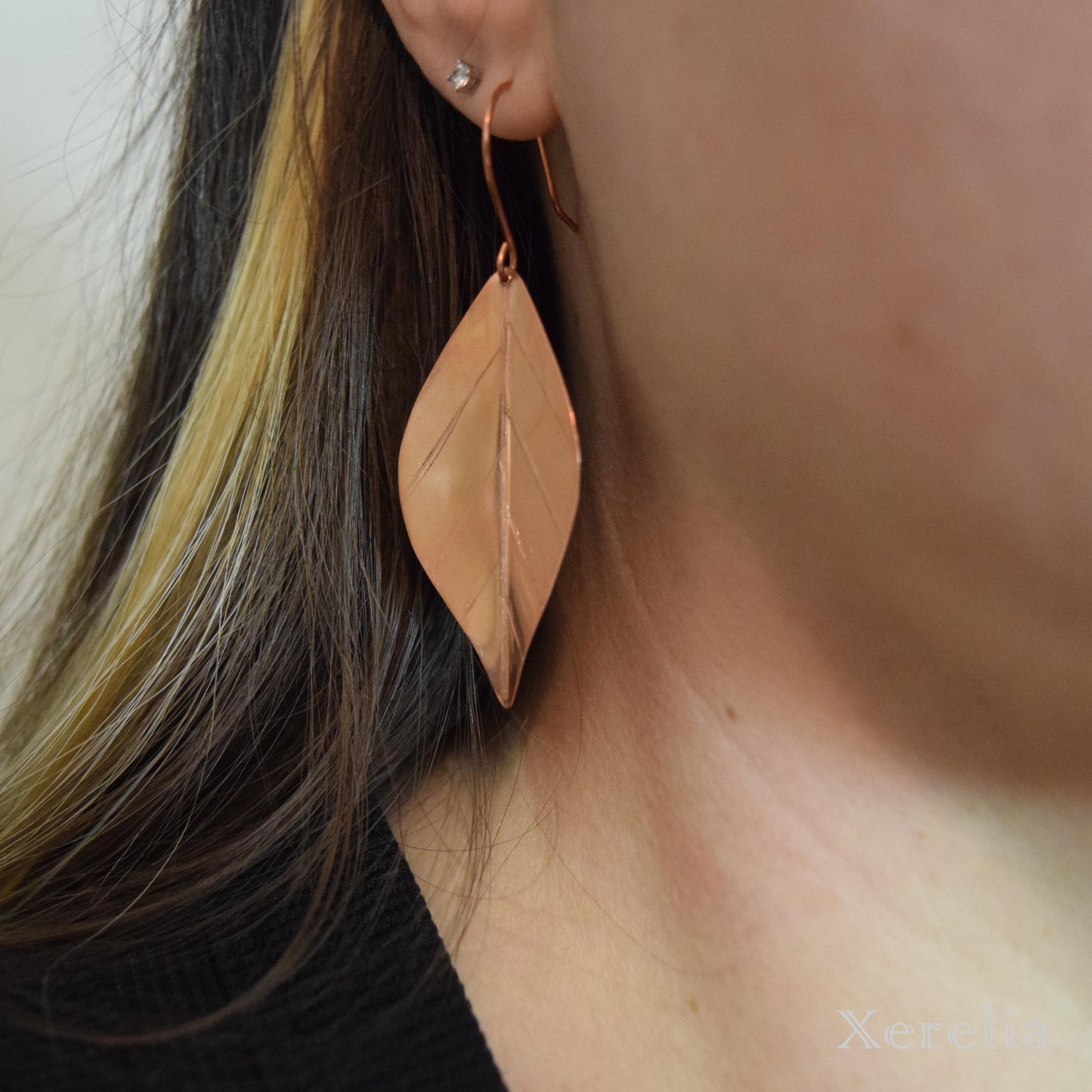 Copper Leaf Earrings