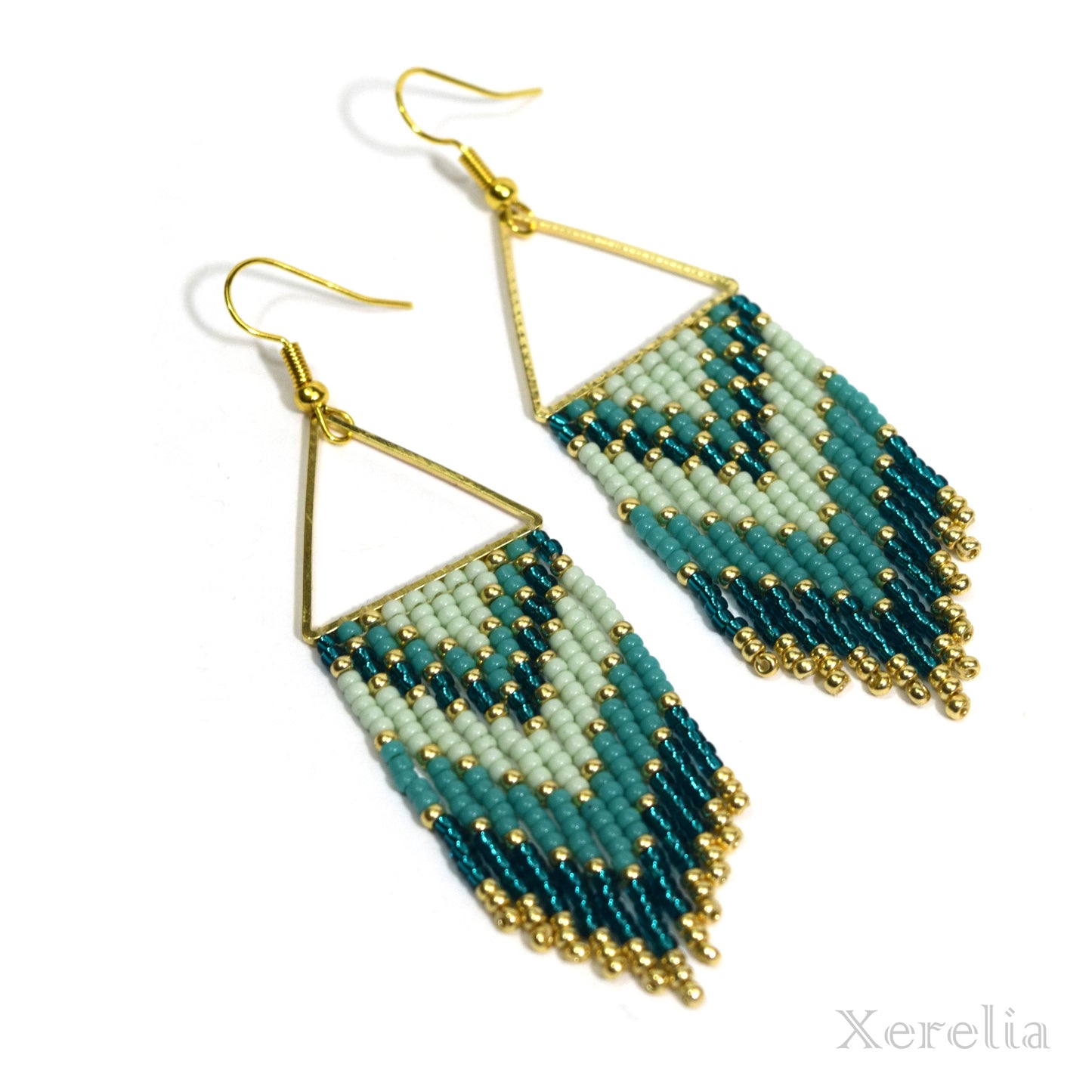 Indian Blue Fringe Earrings