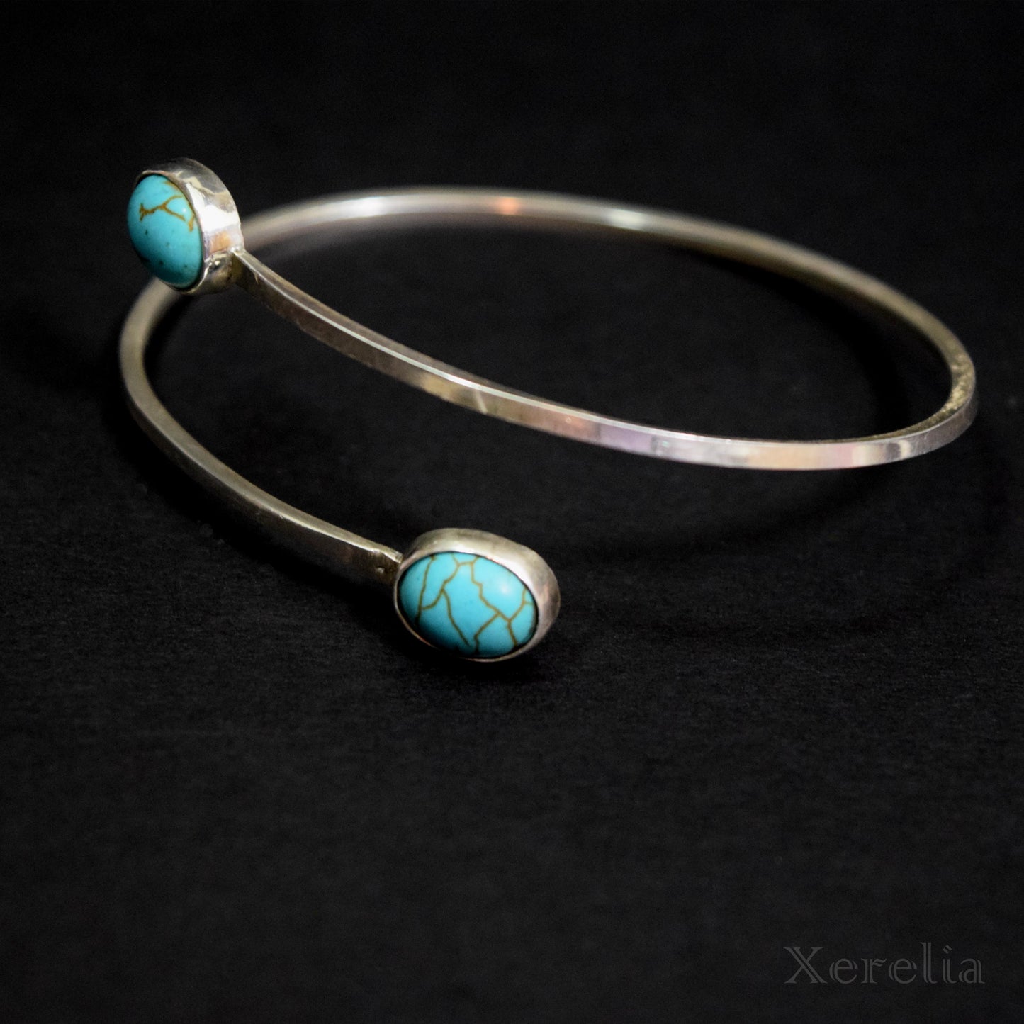 Adjustable Offset Bangle (Turquoise)
