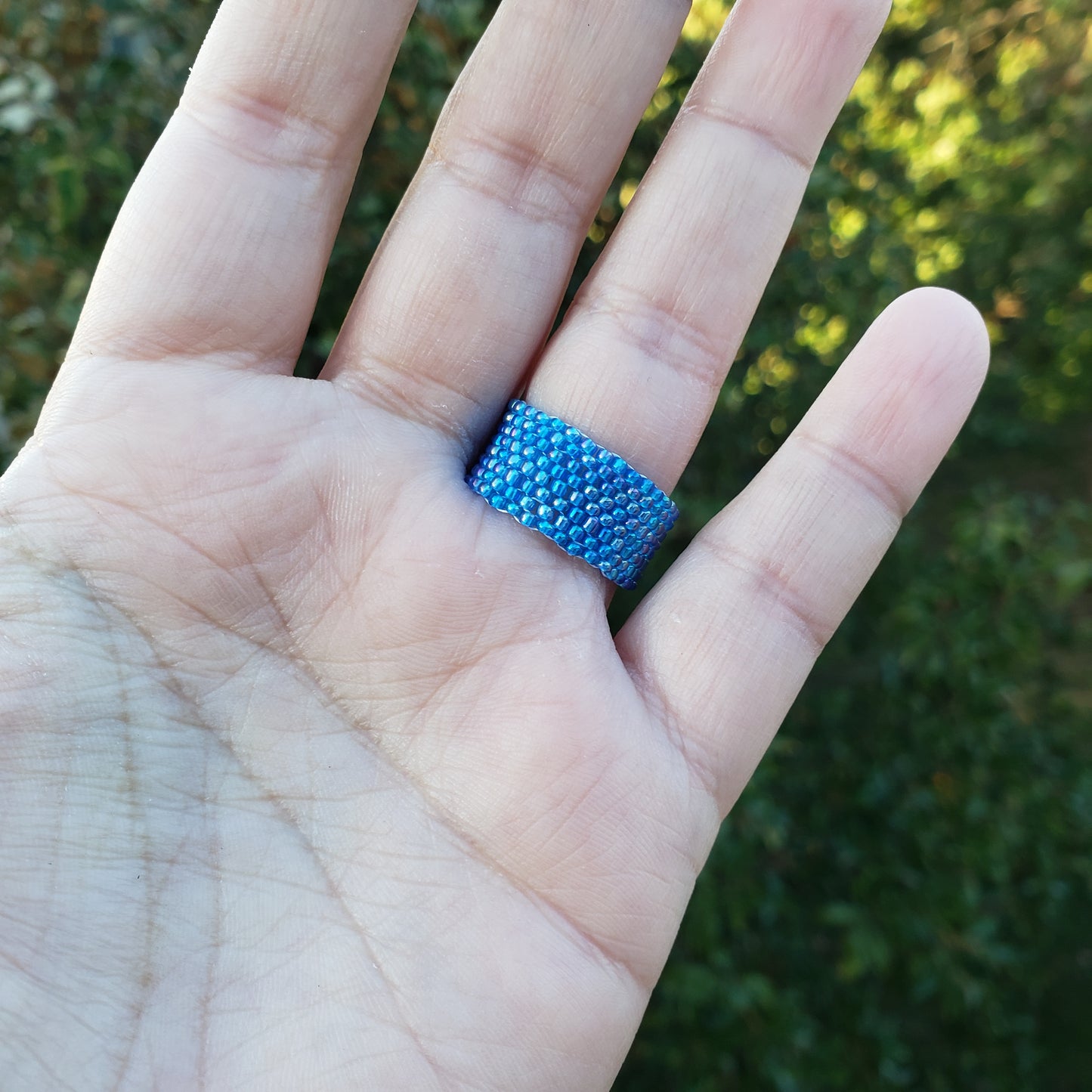 Cyan Blue AB Bubble Ring