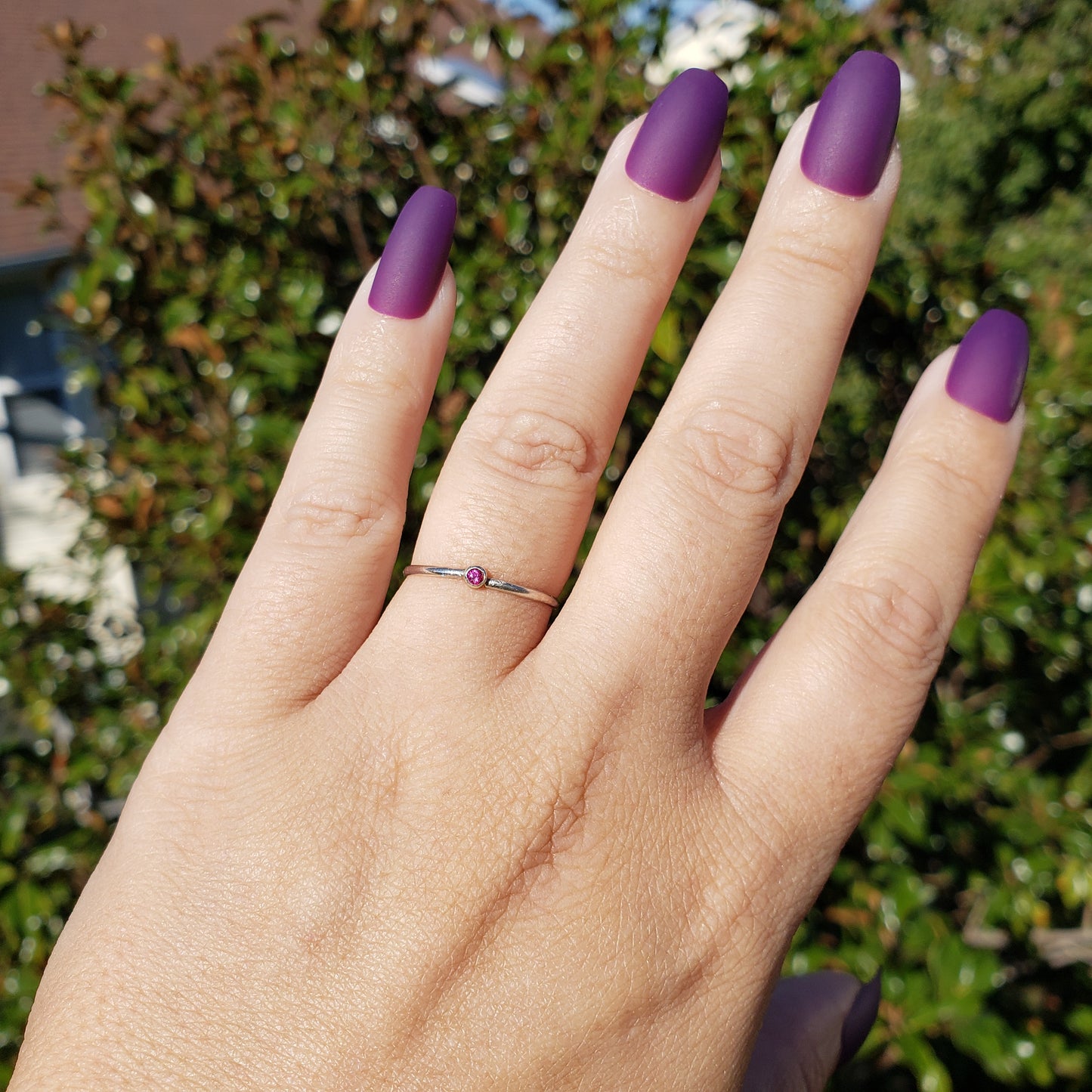 Pink Ruby Silver Ring