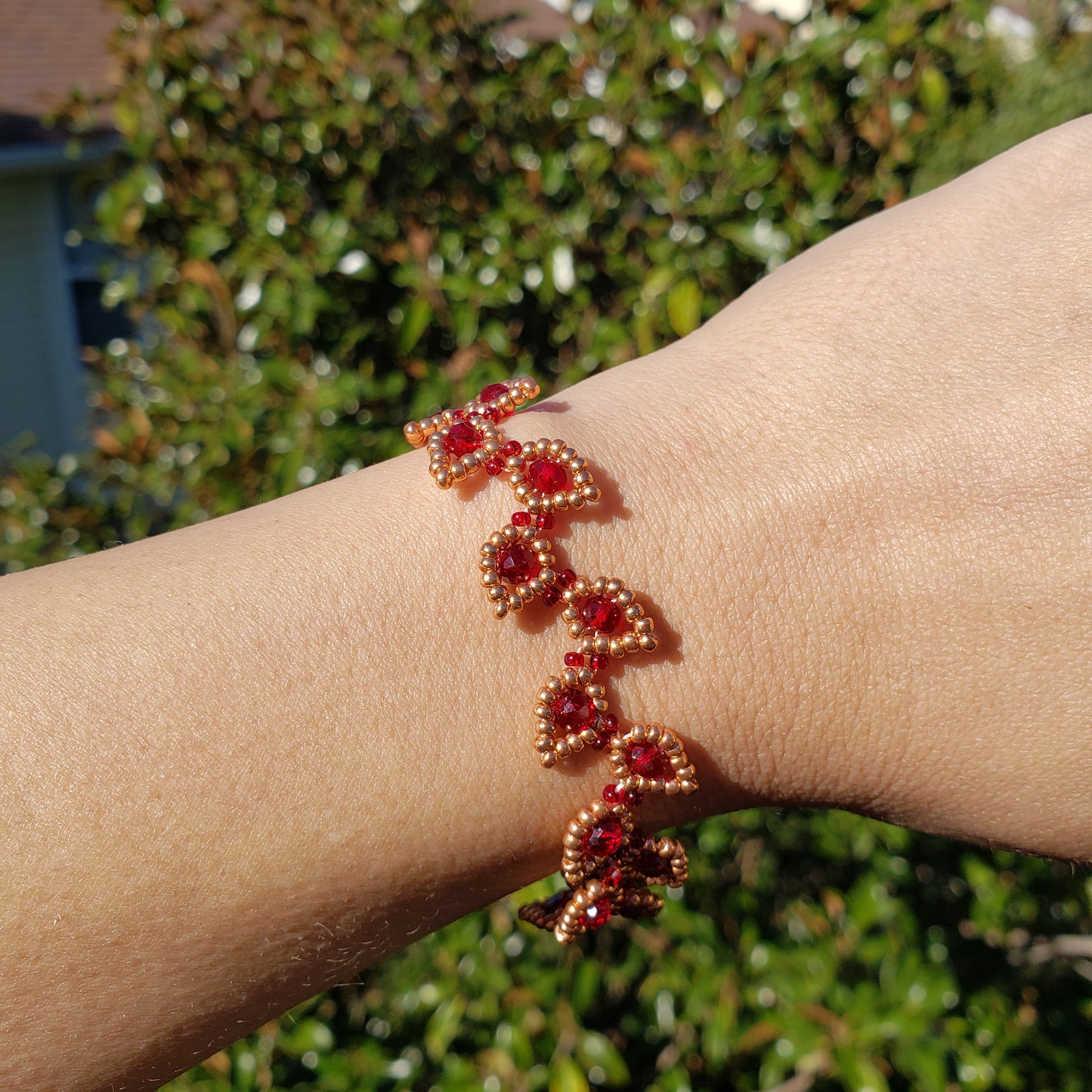 Red Leafy Vine Bracelet