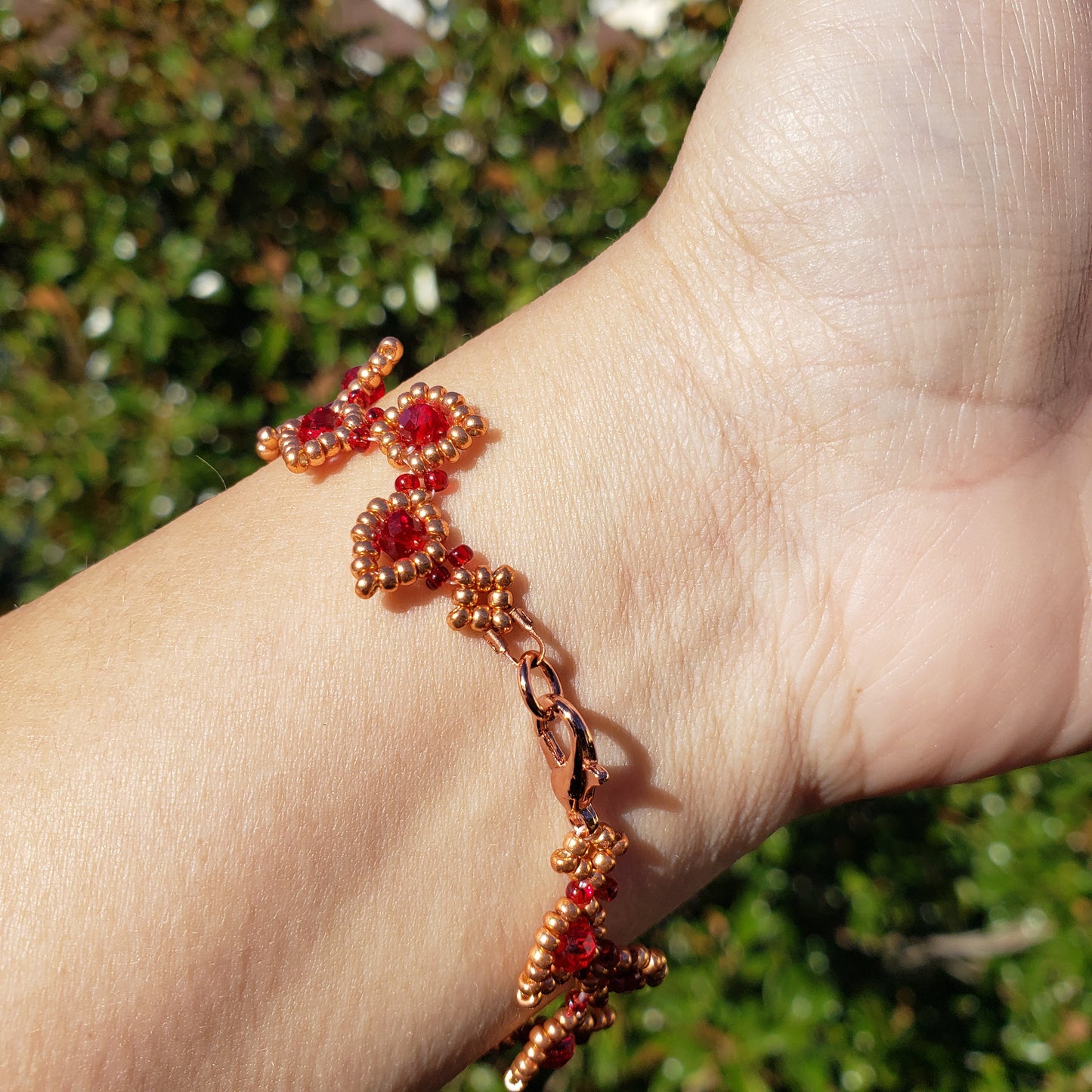 Red Leafy Vine Bracelet