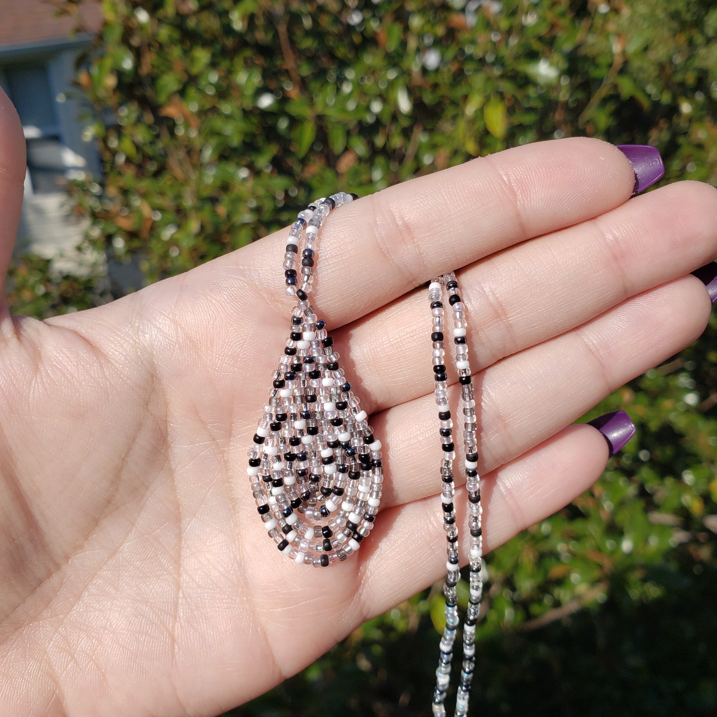 Salt and Pepper Fringe Necklace