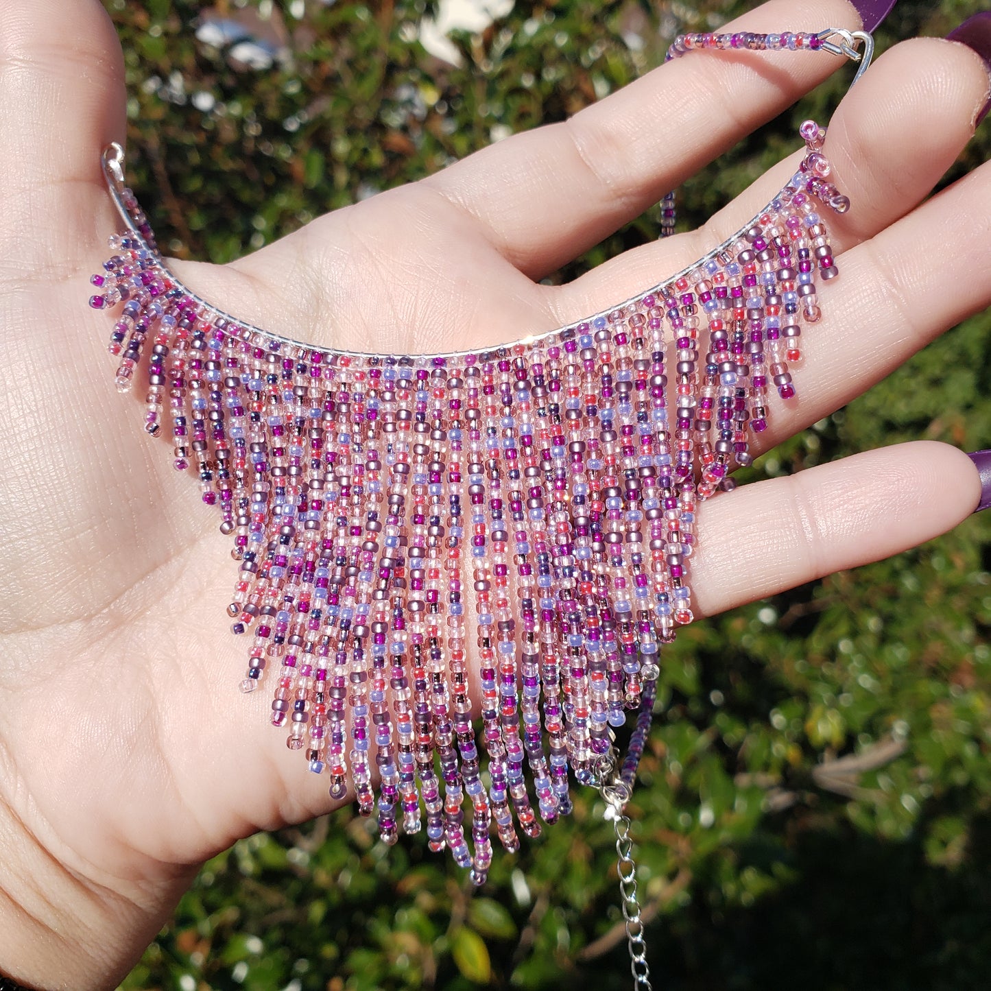 Passionflower Fringe Necklace
