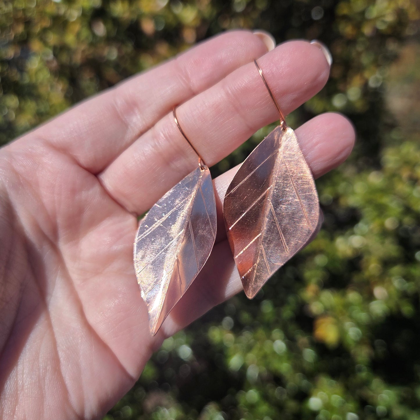 Copper Leaf Earrings