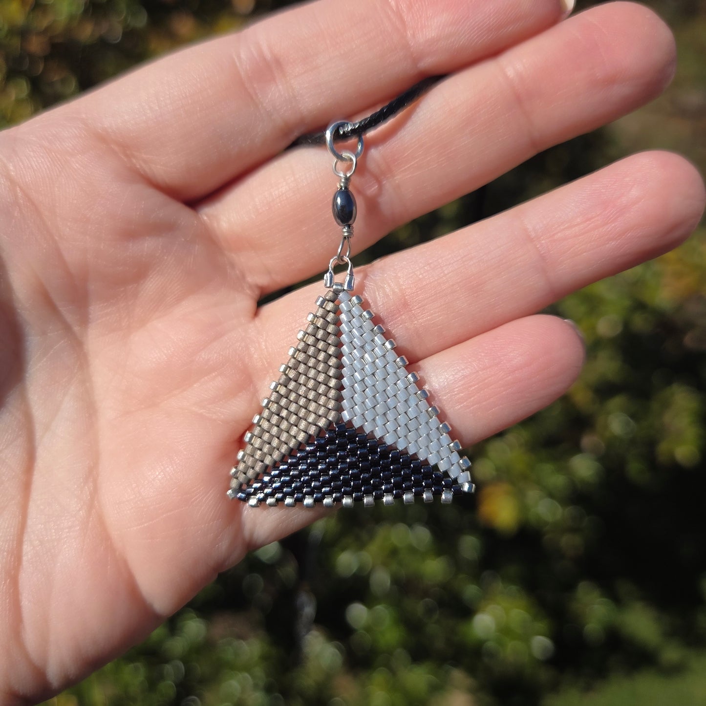 Gunmetal Triangle Necklace