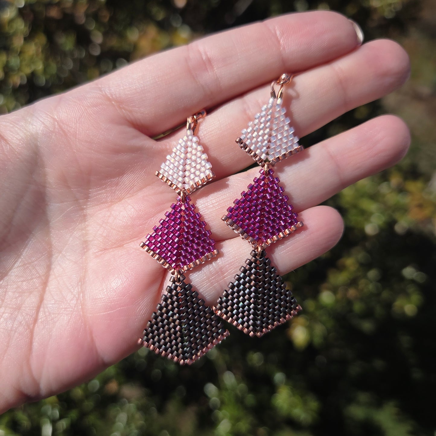 Purple Arrow Tip Earrings