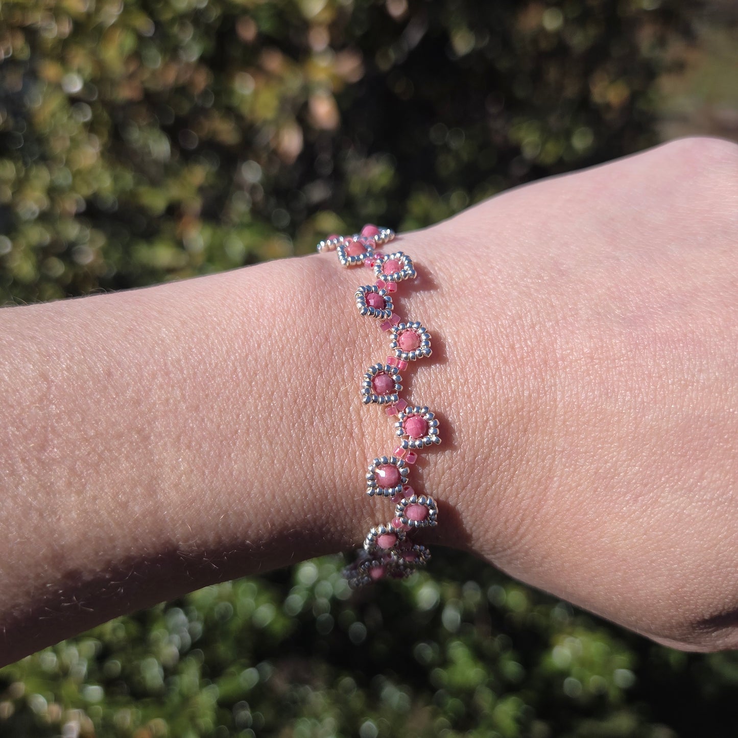 Pink Leafy Vine Bracelet