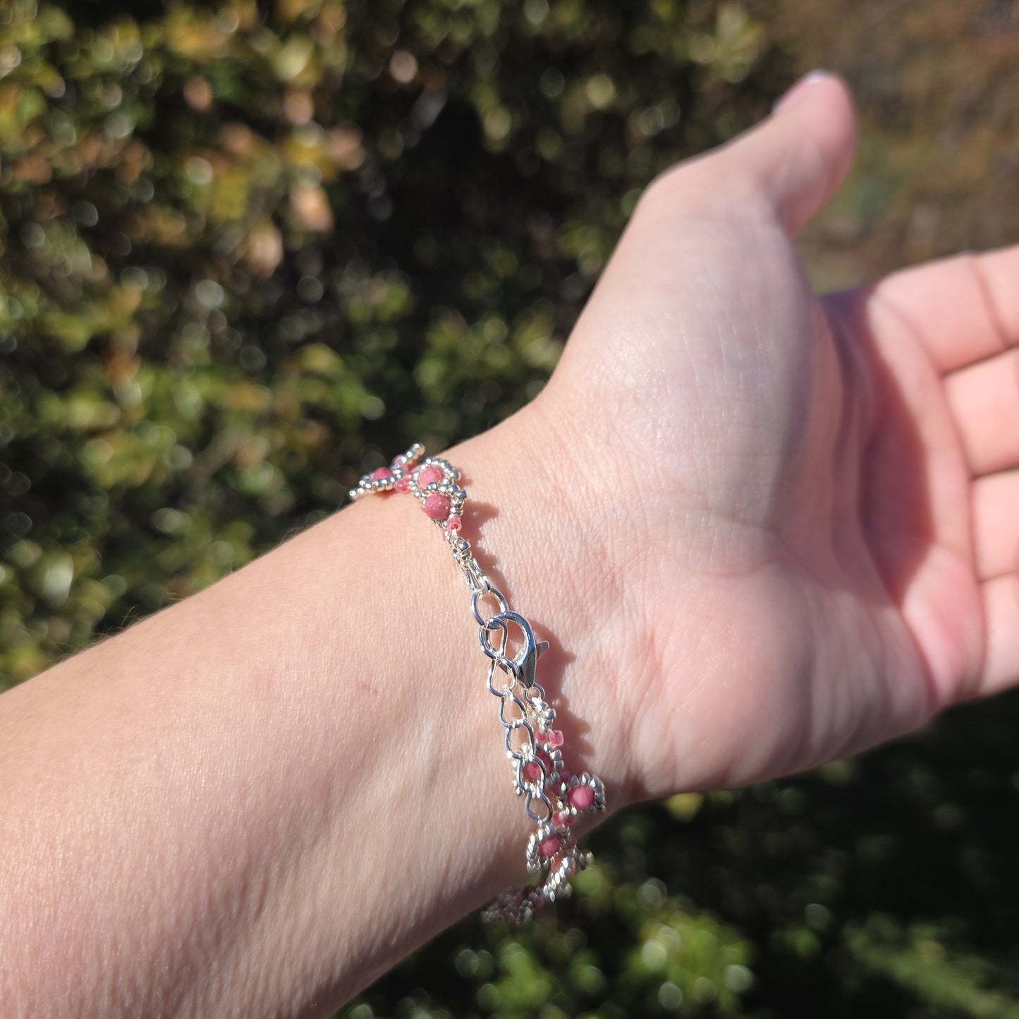 Pink Leafy Vine Bracelet