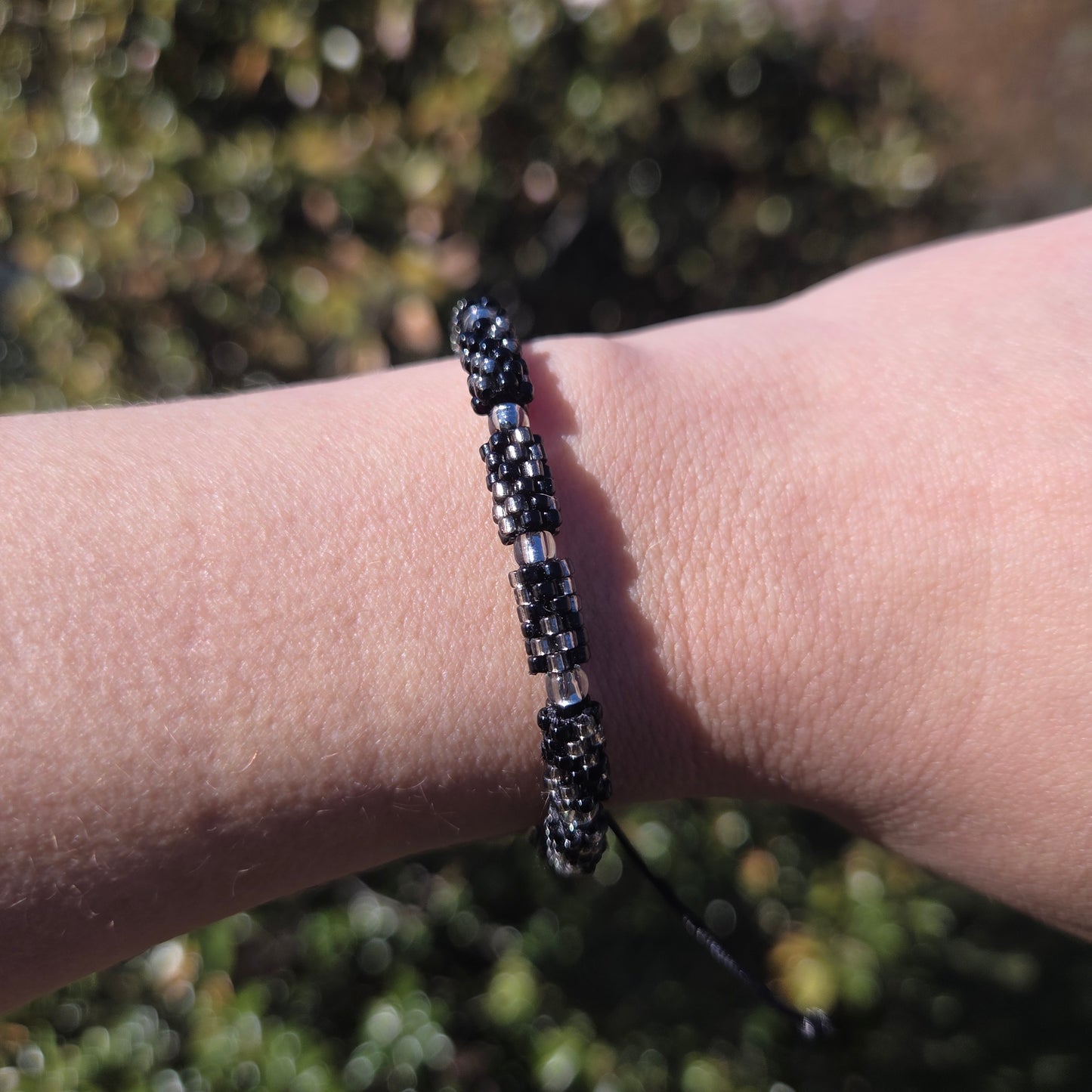 Black Tube Bead Bracelet