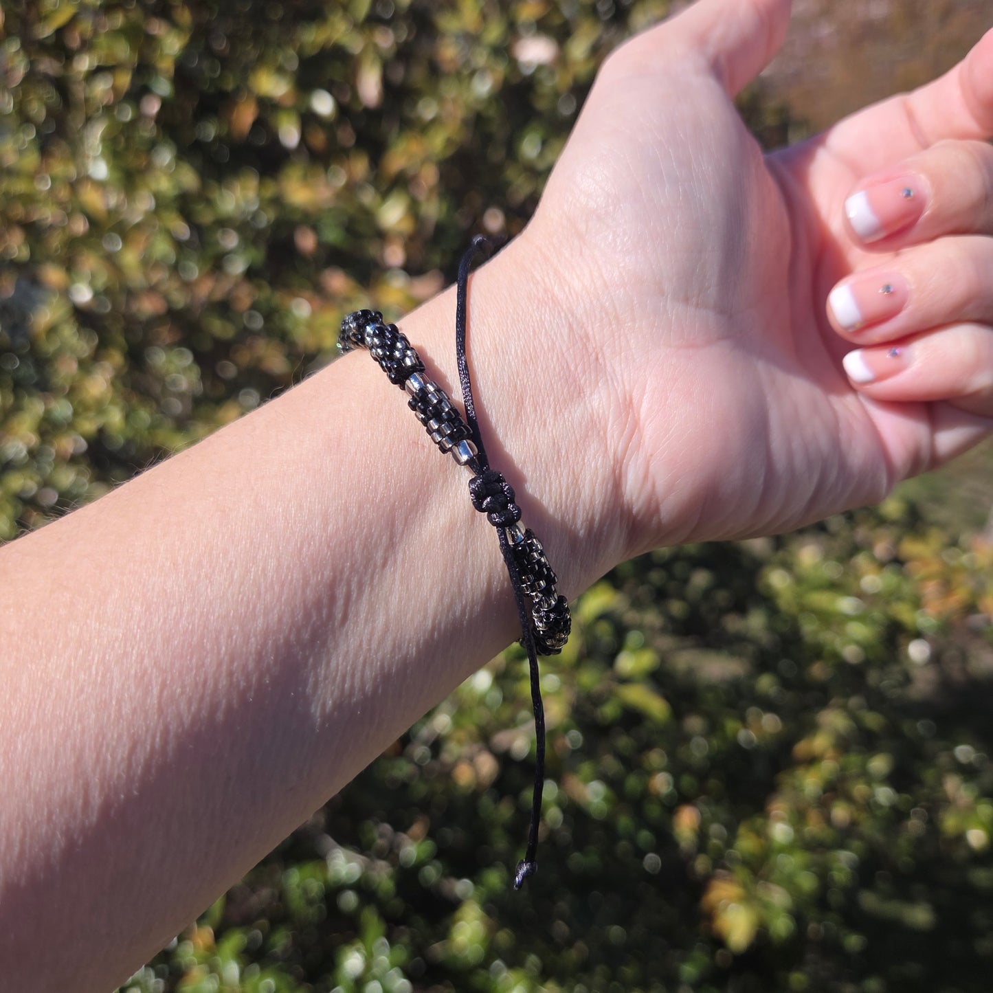 Black Tube Bead Bracelet