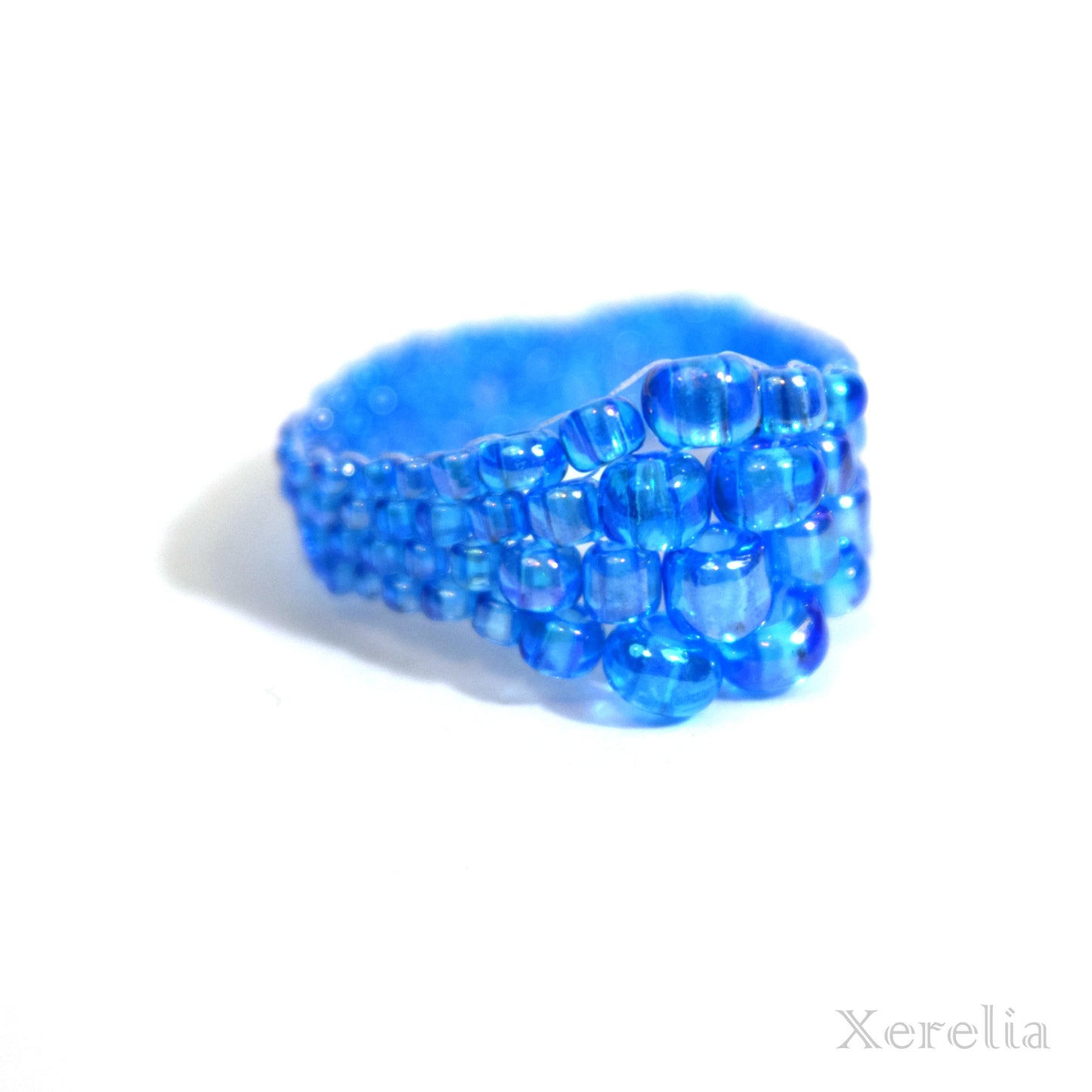 Cyan Blue AB Bubble Ring