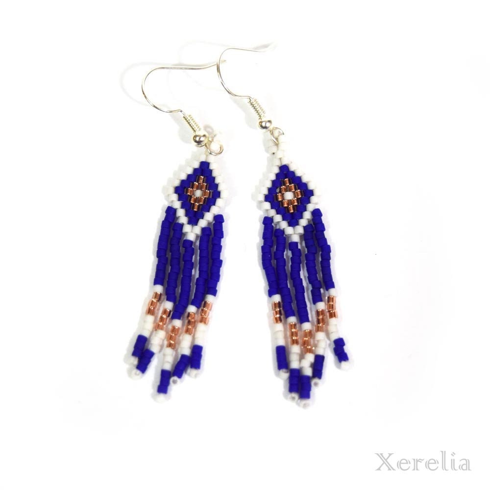 Cobalt retailer blue fringe earrings