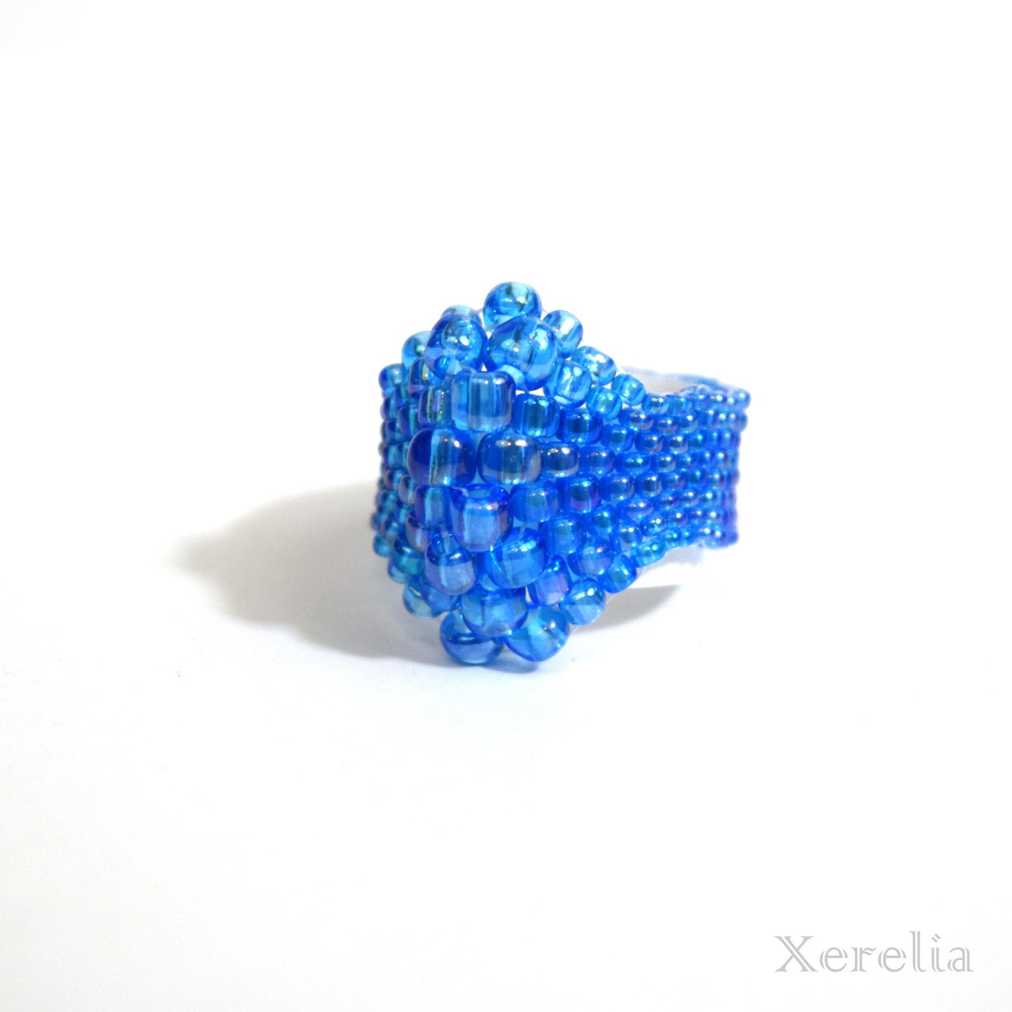 Cyan Blue AB Bubble Ring