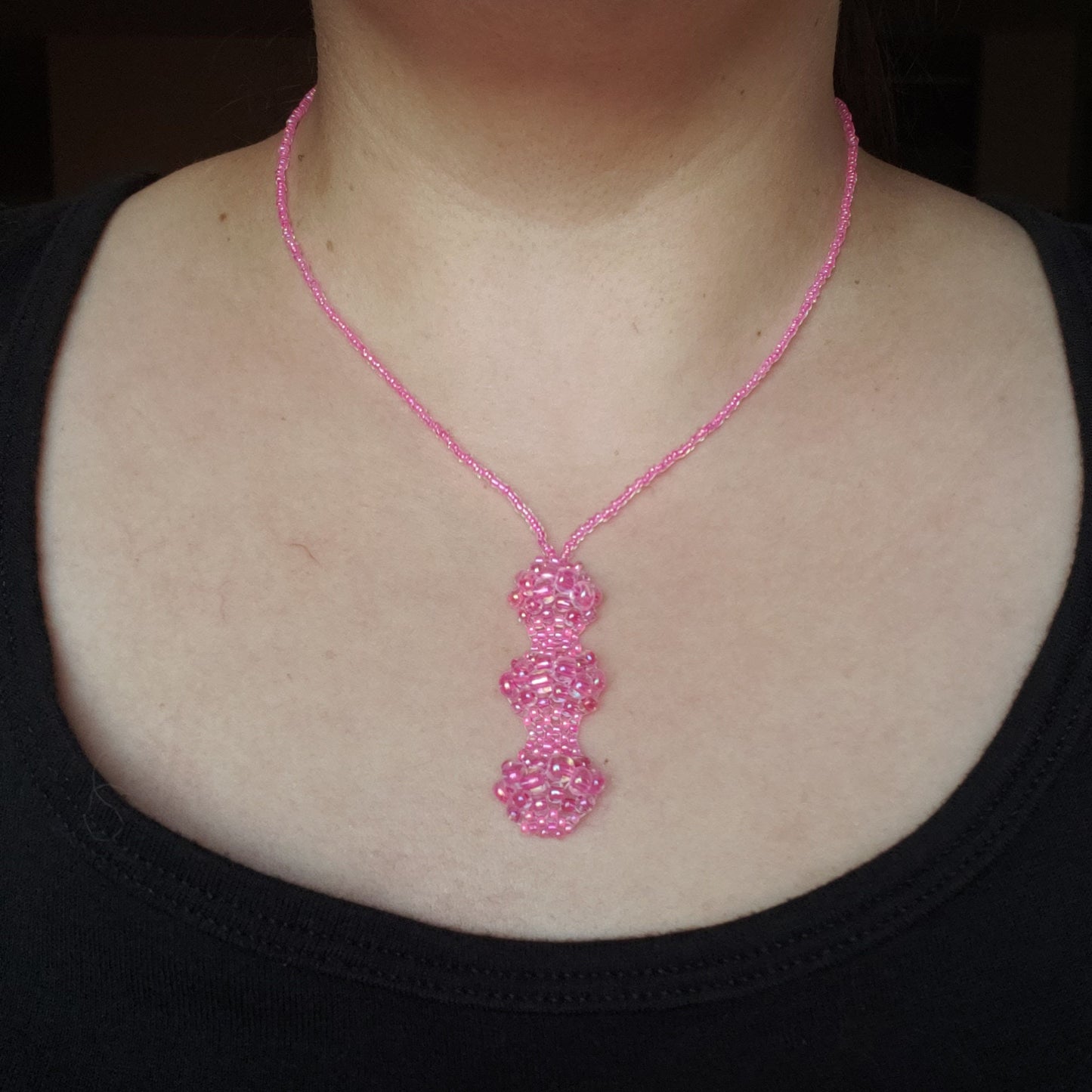 Bright Pink Bubble Necklace