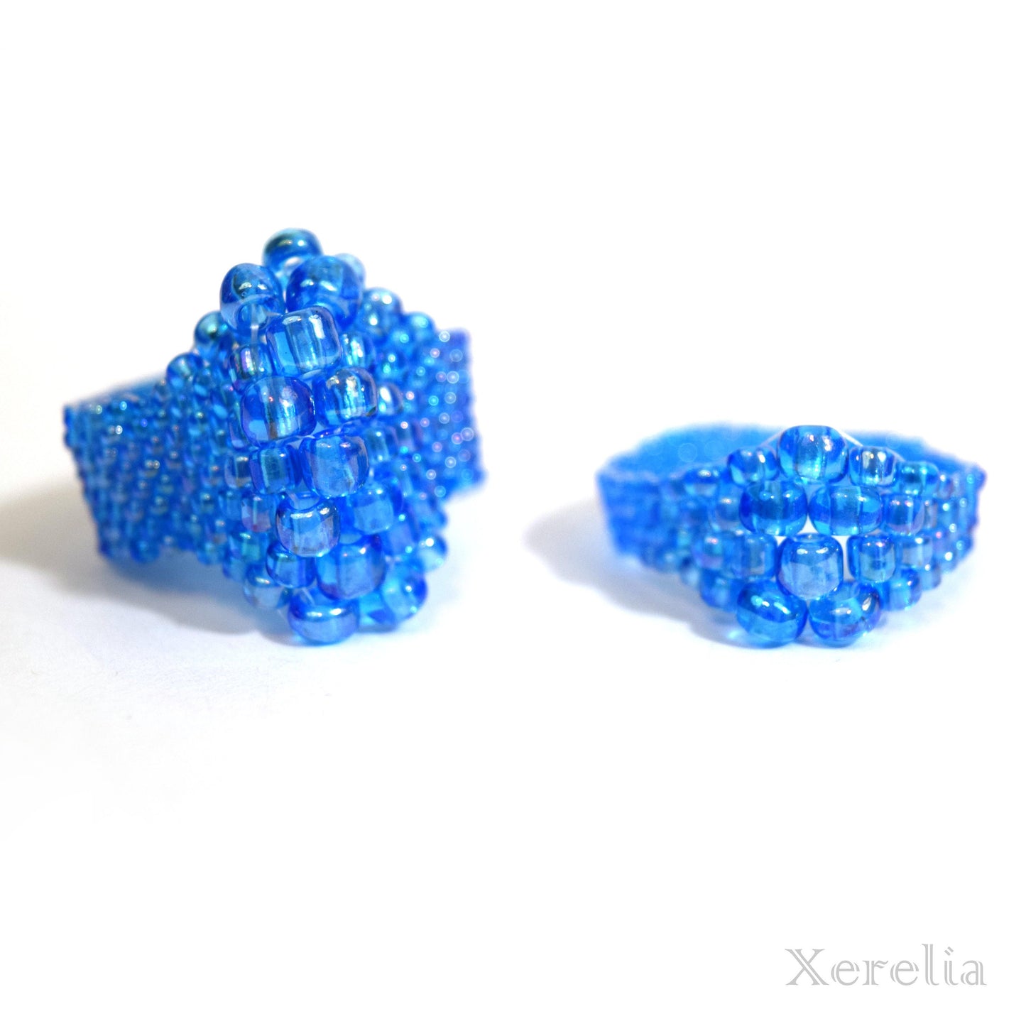 Cyan Blue AB Bubble Ring