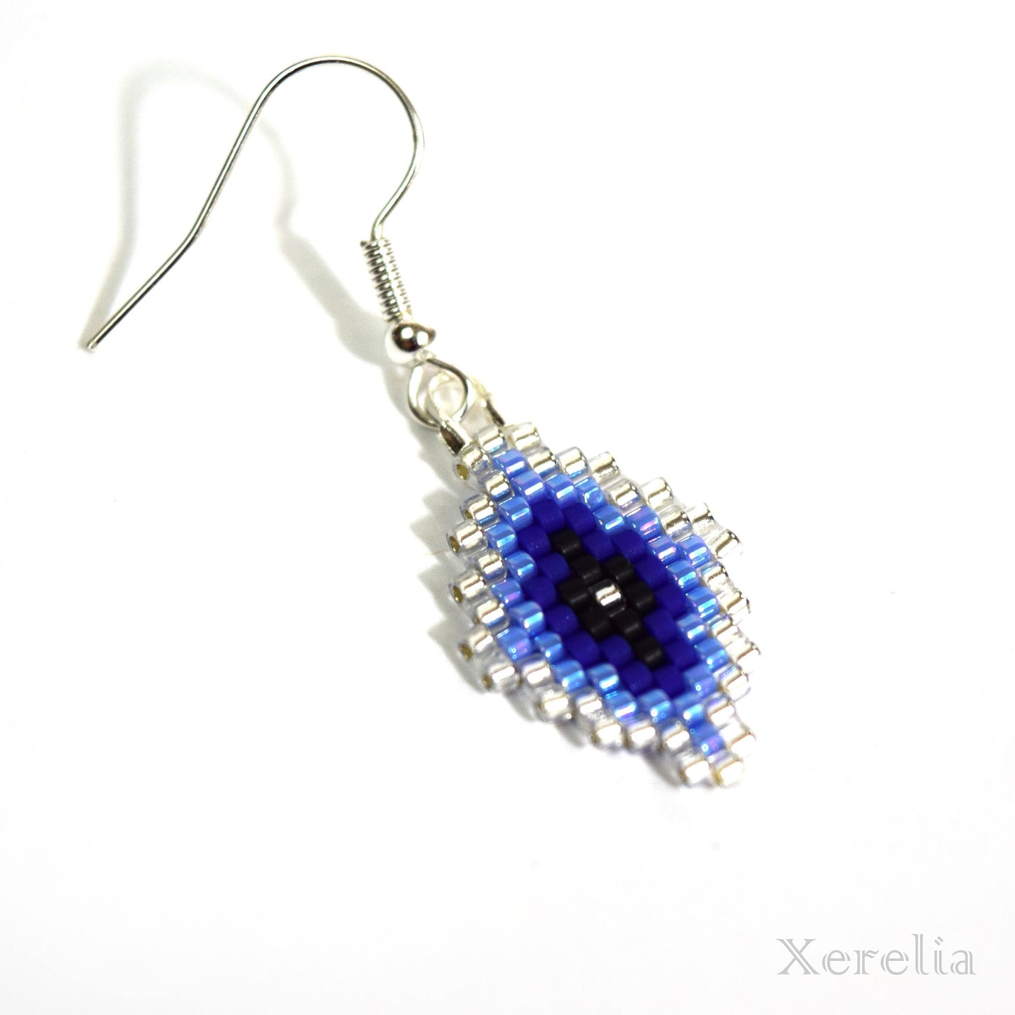 Blue and Silver Arabesque Earrings