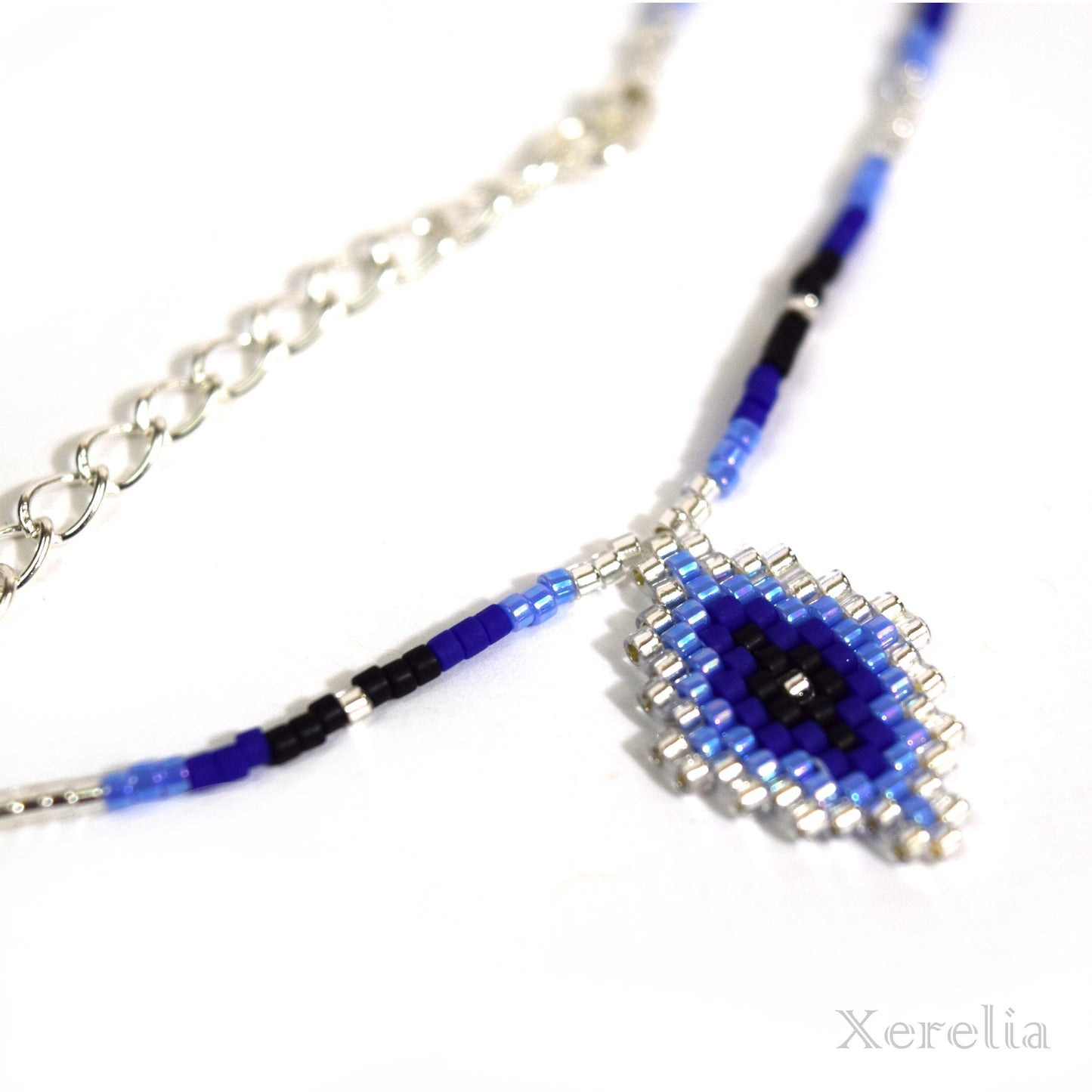 Blue and Silver Arabesque Necklace
