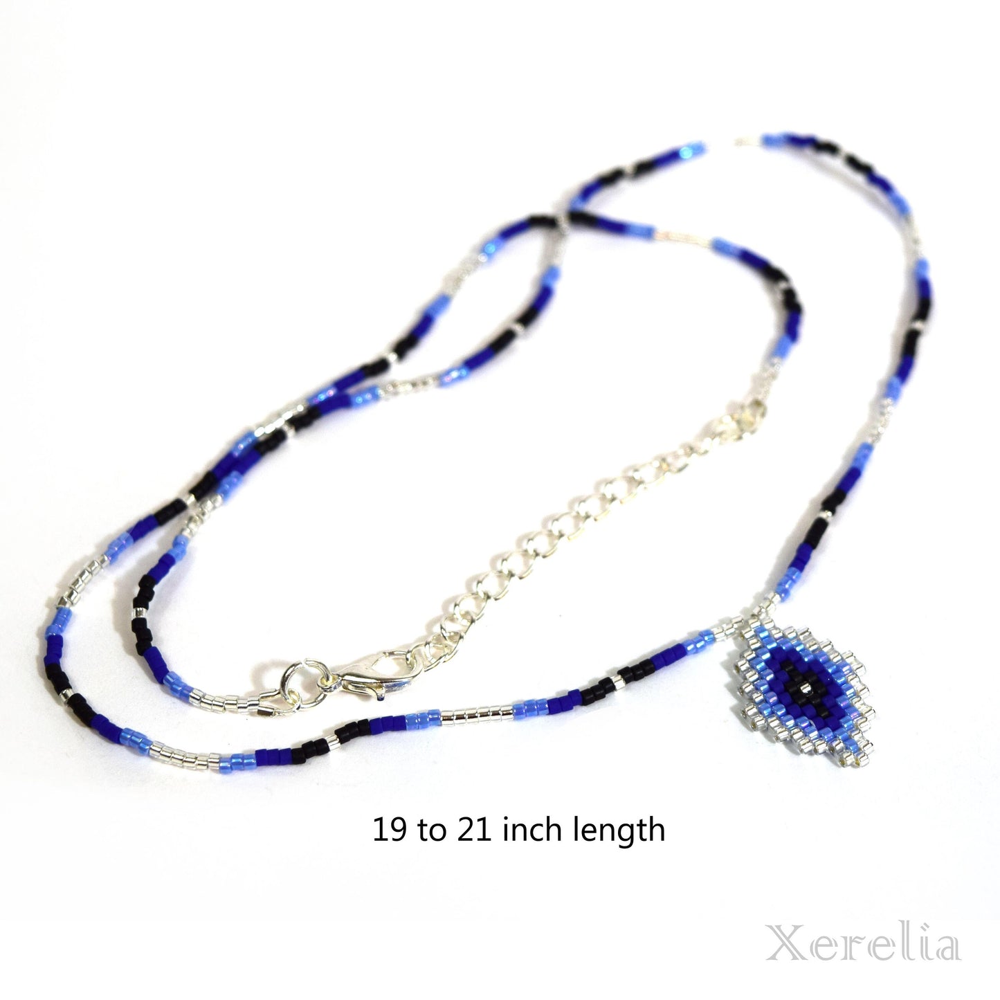 Blue and Silver Arabesque Necklace