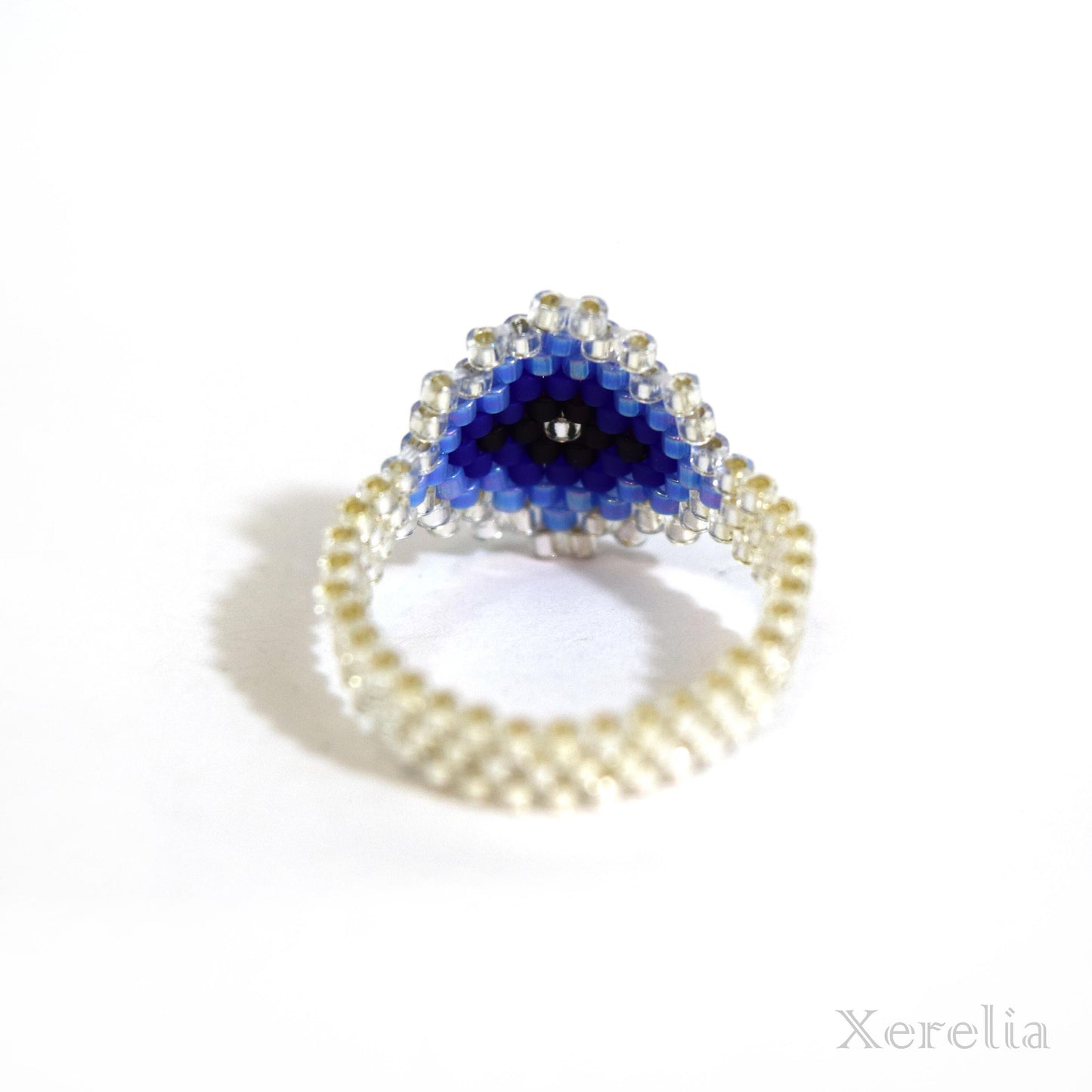 Blue and Silver Arabesque Ring