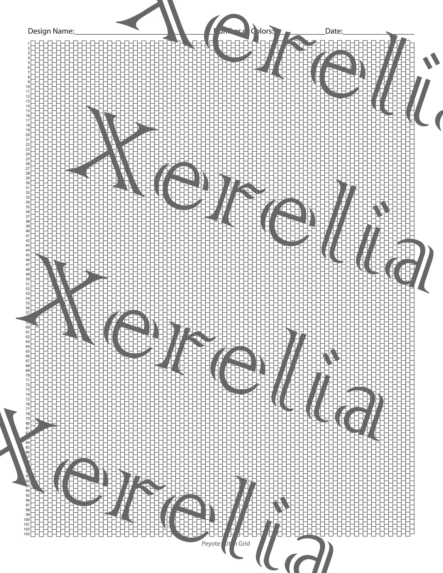 PDF Peyote Stitch Blank Grid