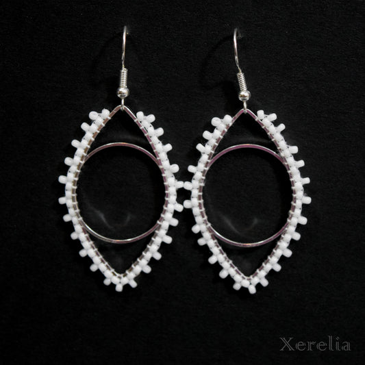 Lacy Marquise Hoop Earrings