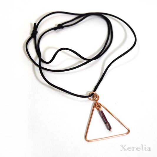 Copper Triangle Pendant Necklace