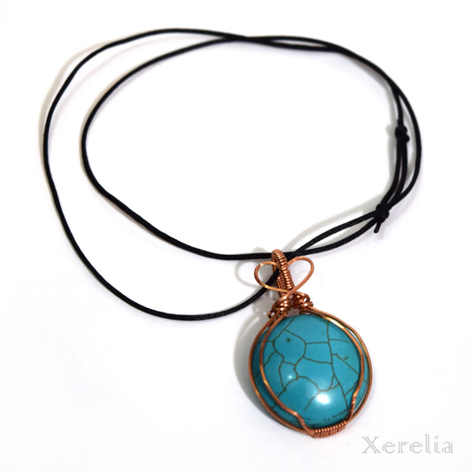 Heart Bail Turquoise Pendant Necklace