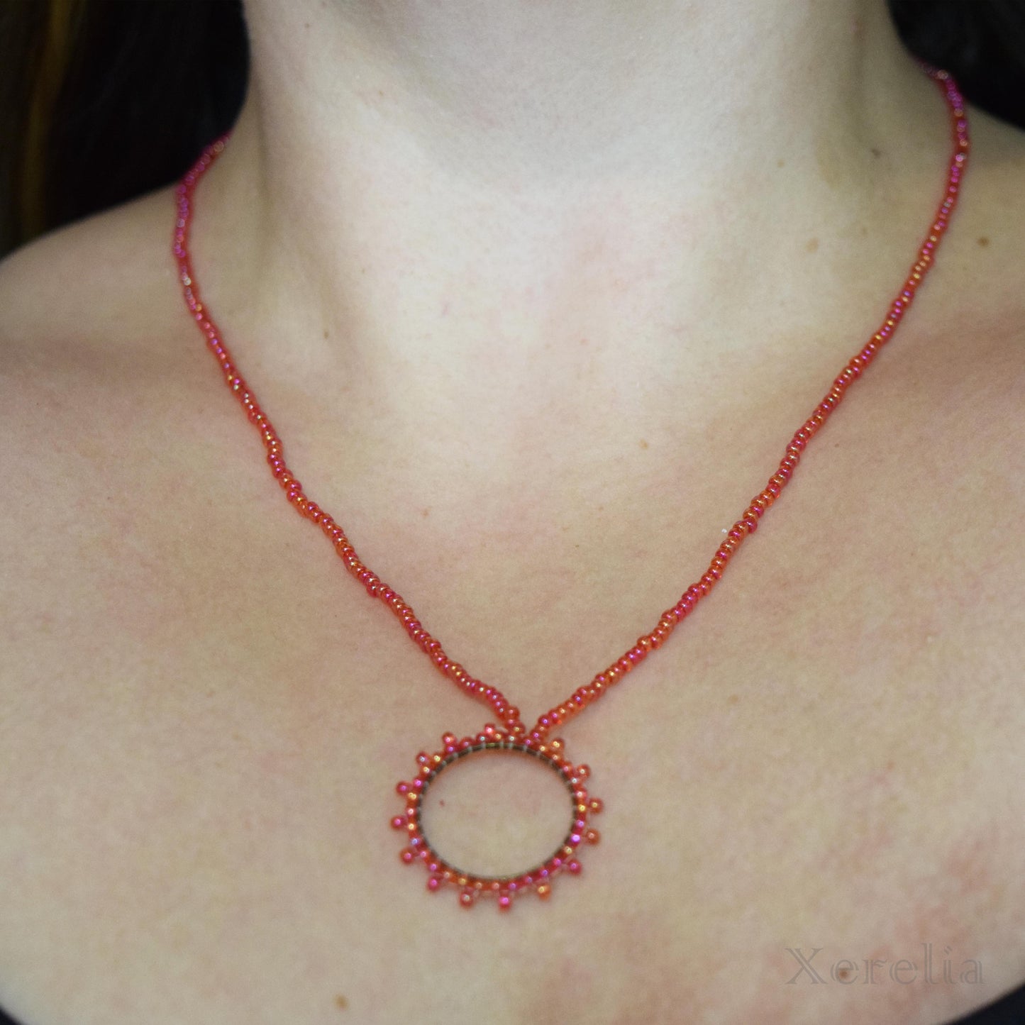 Lacy Circle Hoop Necklace