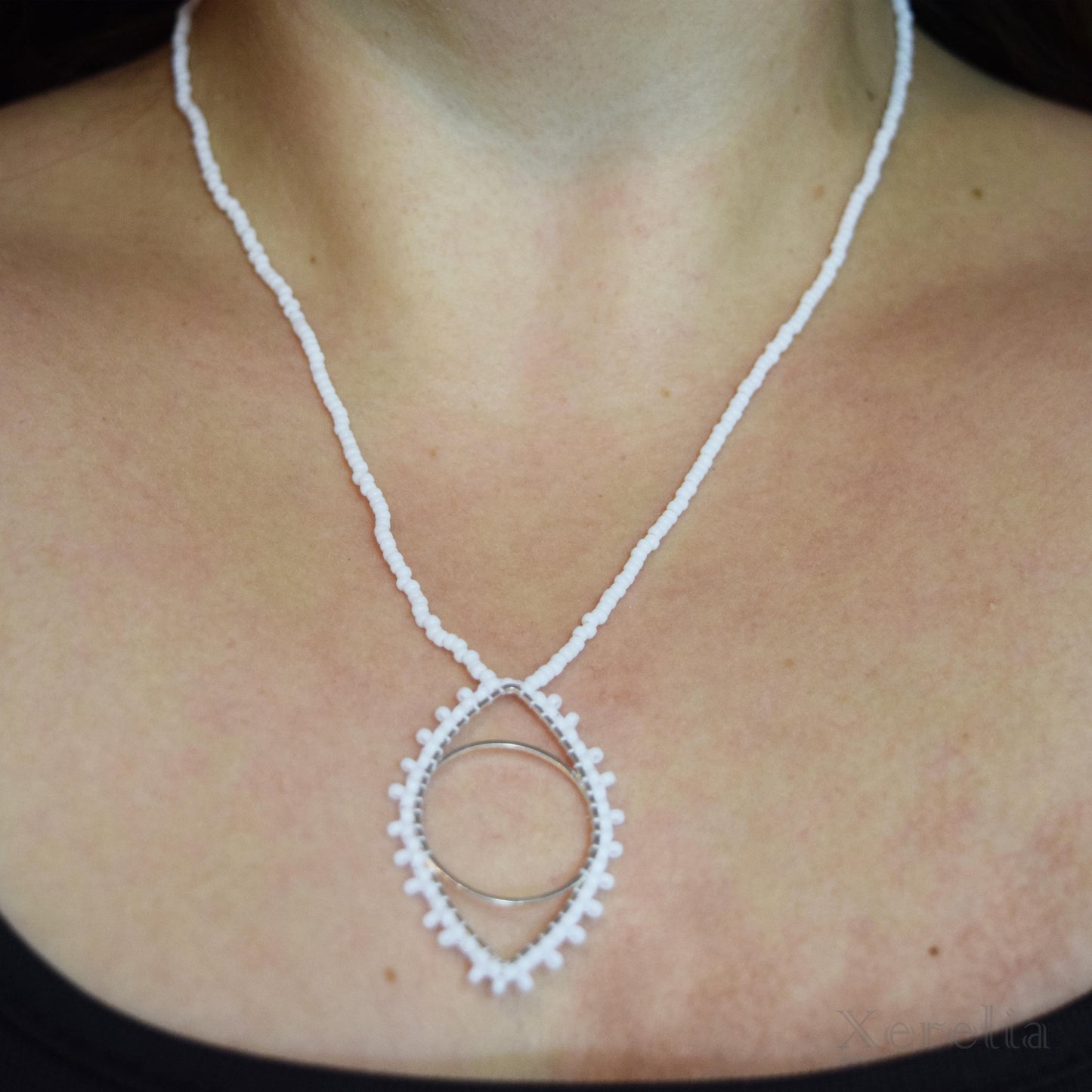 Lacy Marquise Hoop Necklace