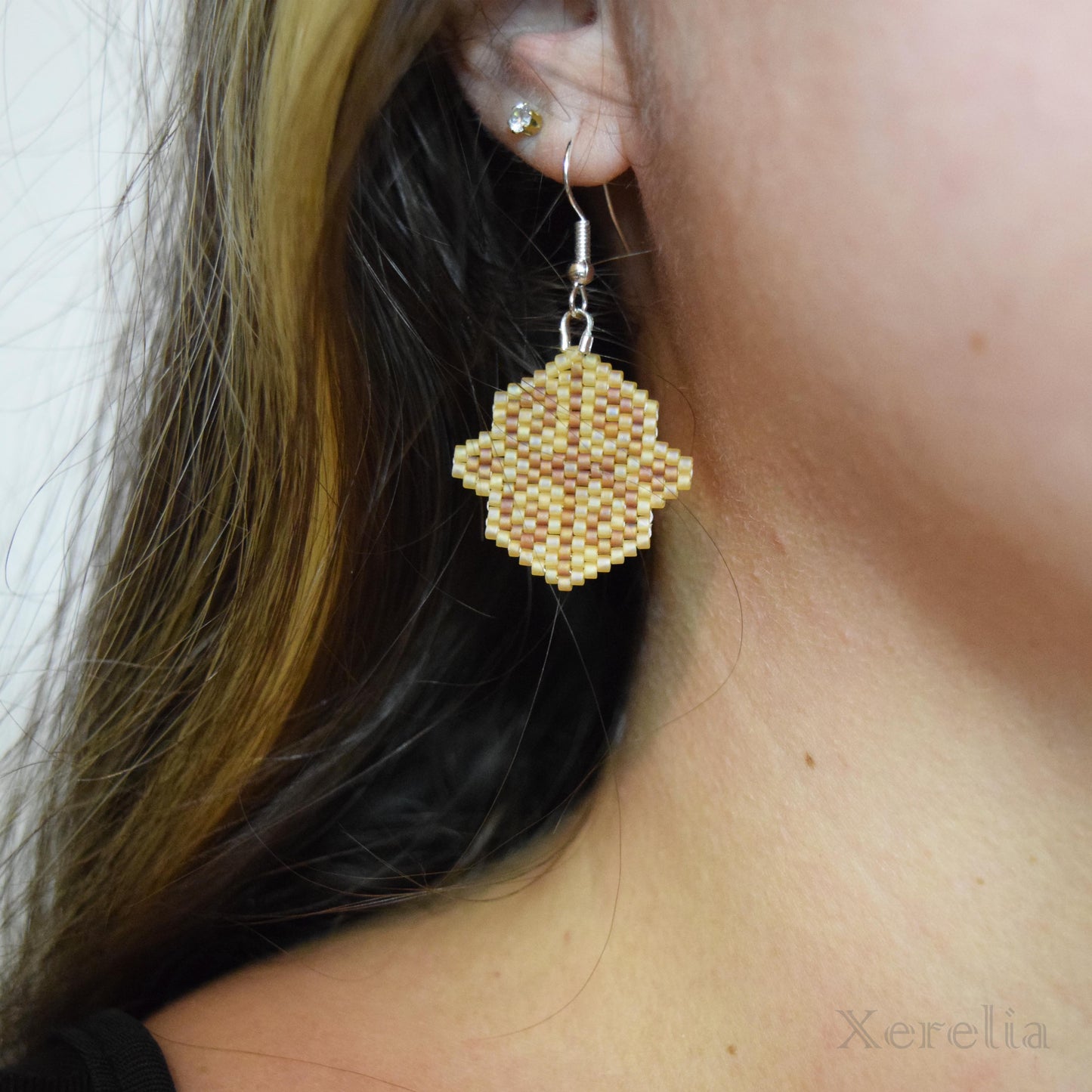 Matte Topaz Scroll Earrings