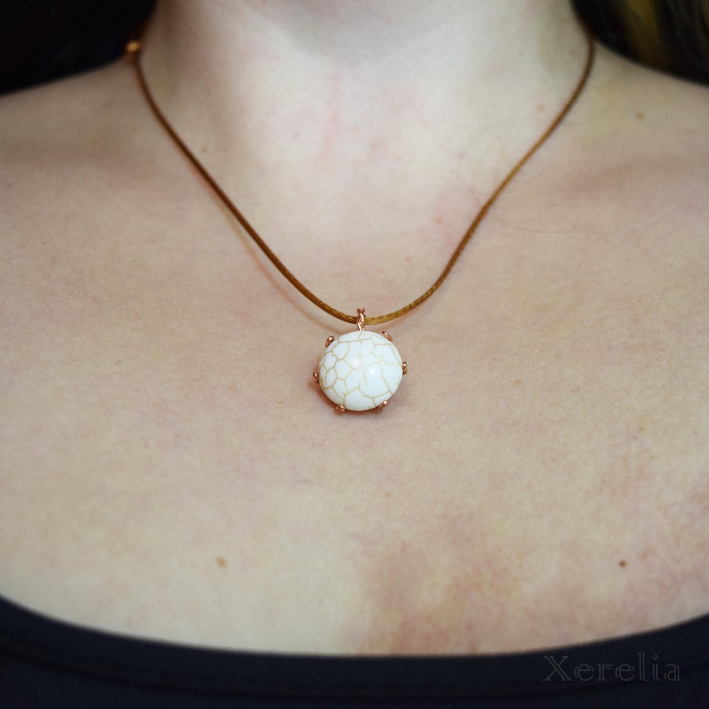 White Turquoise Pendant Necklace