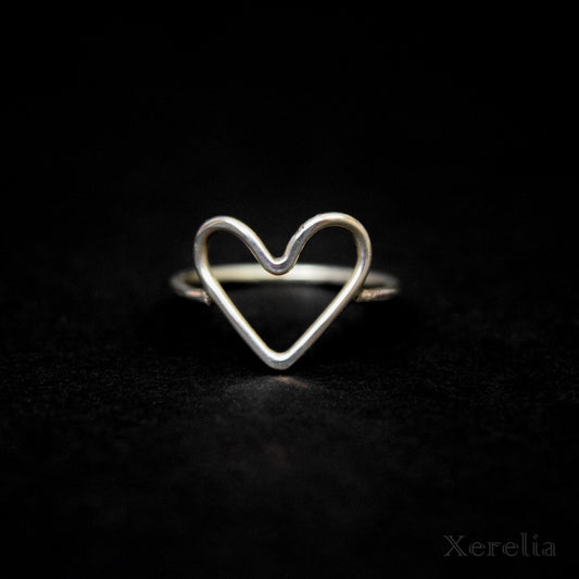 Small Heart Shape Silver Ring