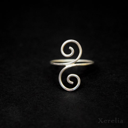 Small Silver Swirl Ring