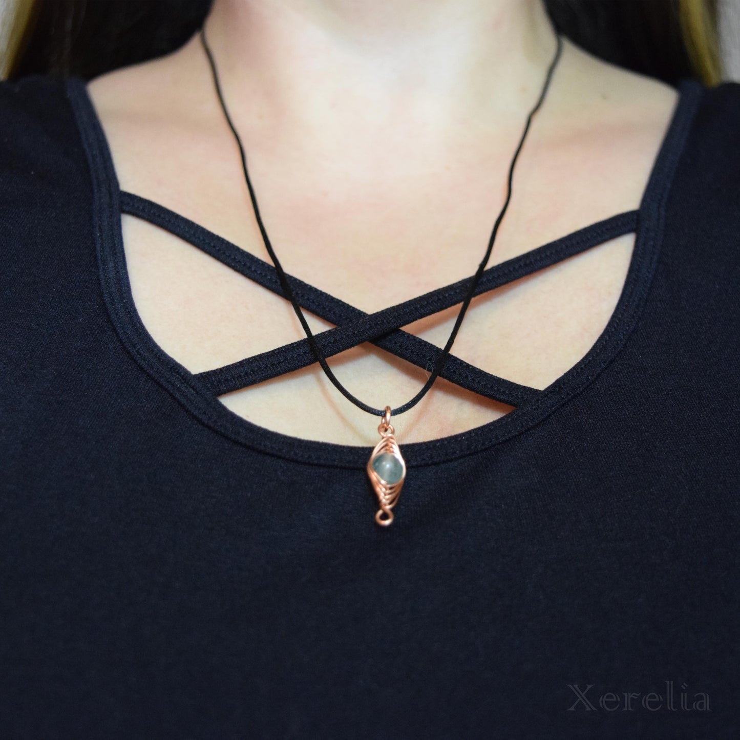 Fluorite Herringbone Pendant Necklace