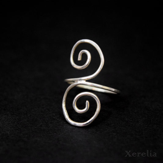 Large Silver Swirl Ring