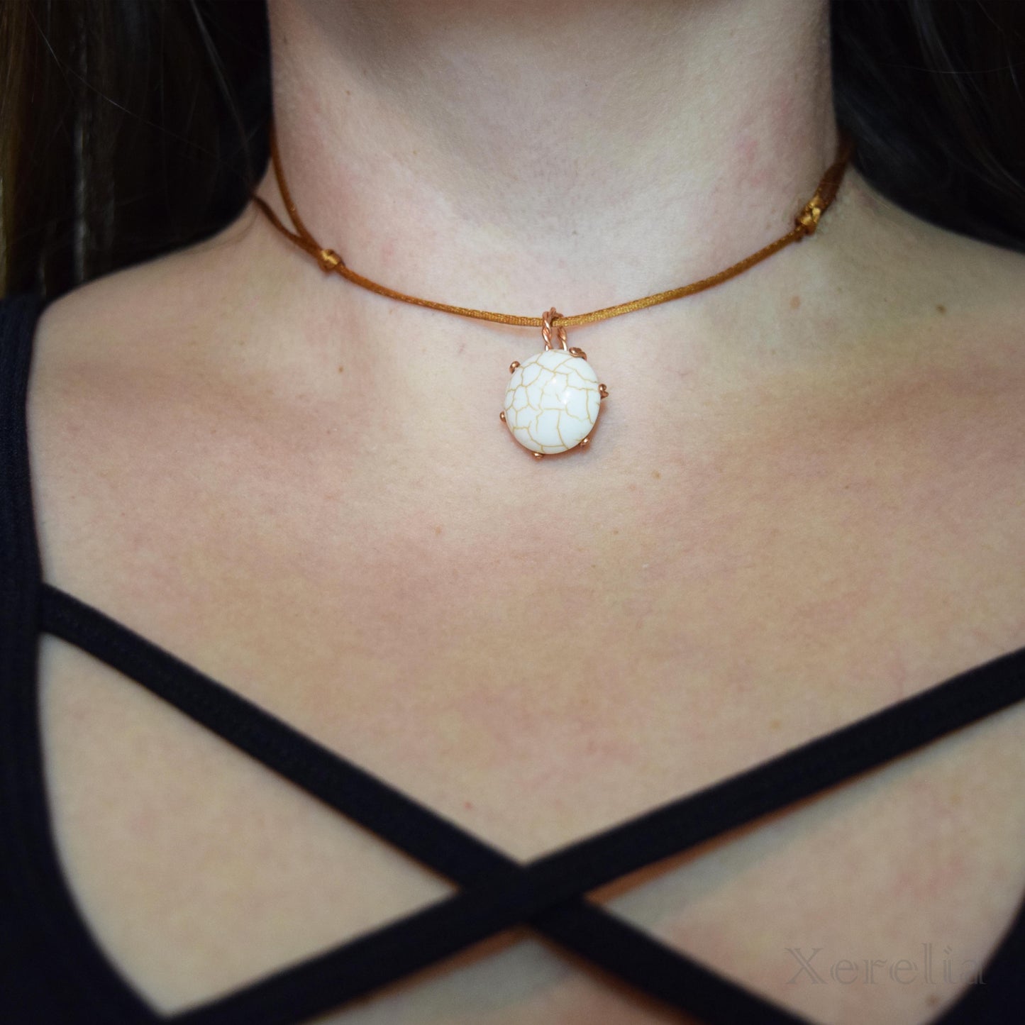 White Turquoise Pendant Necklace