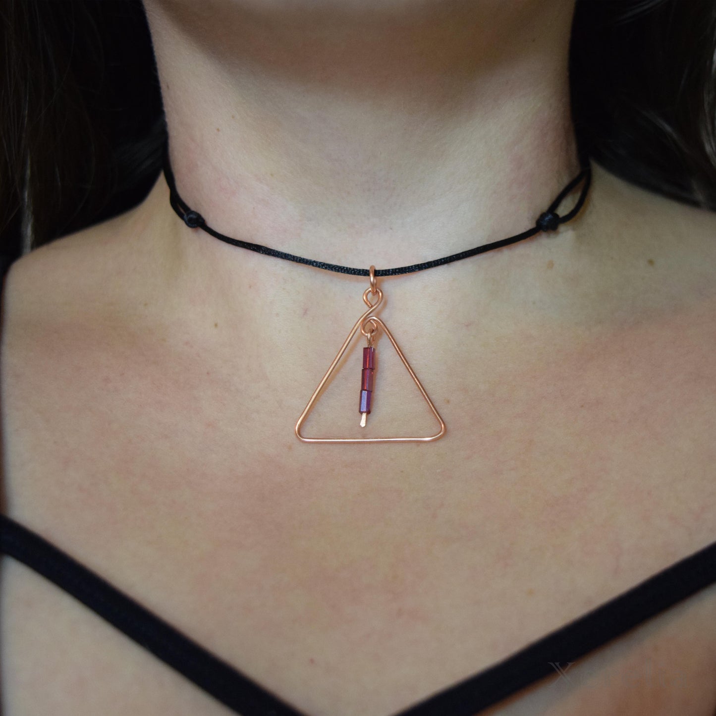 Copper Triangle Pendant Necklace